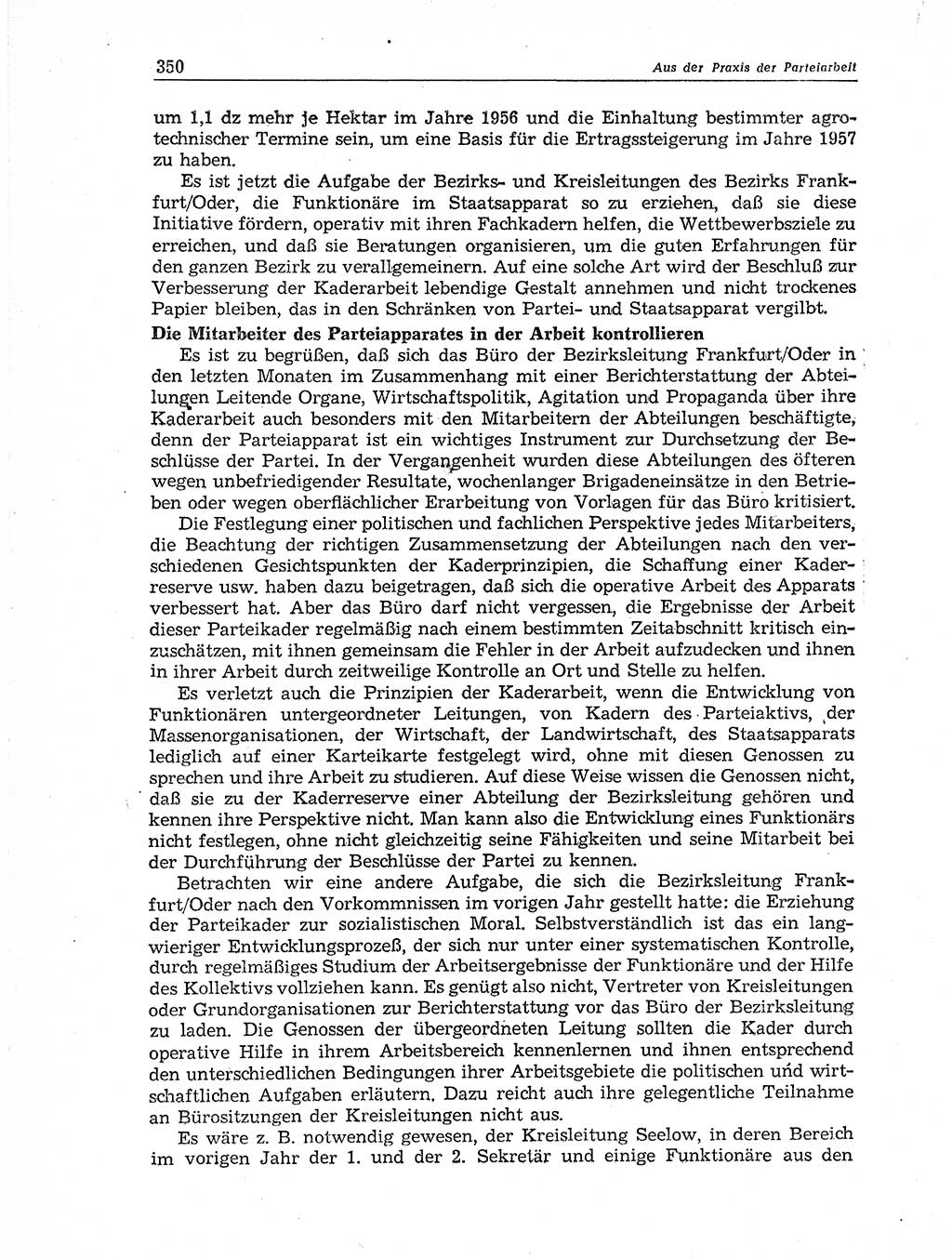 Neuer Weg (NW), Organ des Zentralkomitees (ZK) der SED (Sozialistische Einheitspartei Deutschlands) für Fragen des Parteiaufbaus und des Parteilebens, 11. Jahrgang [Deutsche Demokratische Republik (DDR)] 1956, Seite 350 (NW ZK SED DDR 1956, S. 350)