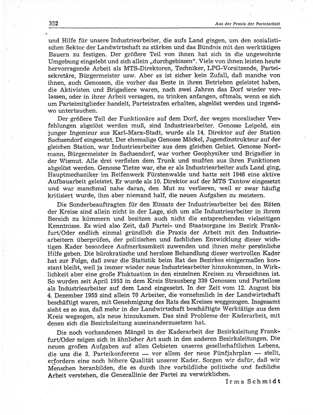 Neuer Weg (NW), Organ des Zentralkomitees (ZK) der SED (Sozialistische Einheitspartei Deutschlands) für Fragen des Parteiaufbaus und des Parteilebens, 11. Jahrgang [Deutsche Demokratische Republik (DDR)] 1956, Seite 352 (NW ZK SED DDR 1956, S. 352)
