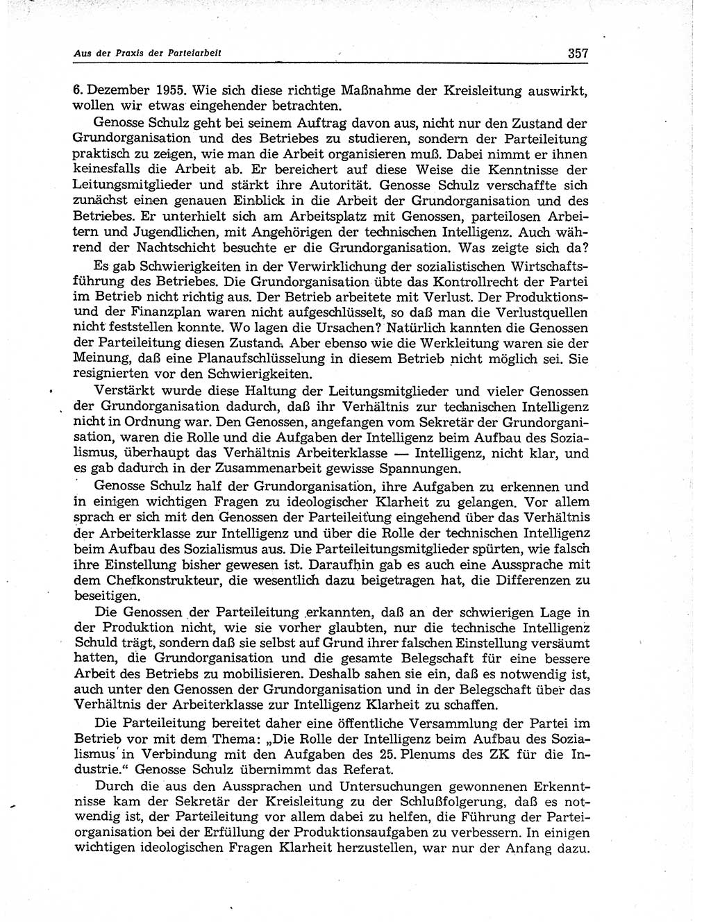 Neuer Weg (NW), Organ des Zentralkomitees (ZK) der SED (Sozialistische Einheitspartei Deutschlands) für Fragen des Parteiaufbaus und des Parteilebens, 11. Jahrgang [Deutsche Demokratische Republik (DDR)] 1956, Seite 357 (NW ZK SED DDR 1956, S. 357)