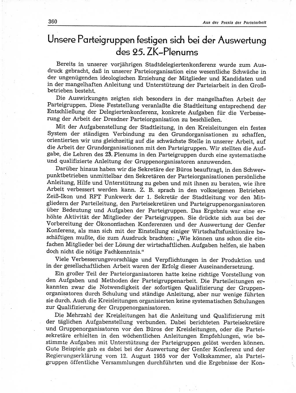 Neuer Weg (NW), Organ des Zentralkomitees (ZK) der SED (Sozialistische Einheitspartei Deutschlands) für Fragen des Parteiaufbaus und des Parteilebens, 11. Jahrgang [Deutsche Demokratische Republik (DDR)] 1956, Seite 360 (NW ZK SED DDR 1956, S. 360)