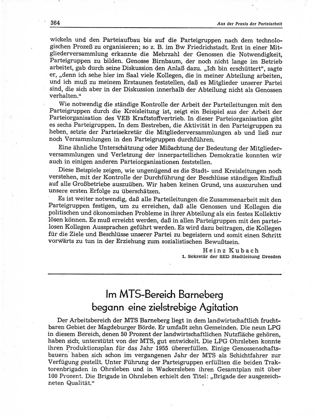 Neuer Weg (NW), Organ des Zentralkomitees (ZK) der SED (Sozialistische Einheitspartei Deutschlands) für Fragen des Parteiaufbaus und des Parteilebens, 11. Jahrgang [Deutsche Demokratische Republik (DDR)] 1956, Seite 364 (NW ZK SED DDR 1956, S. 364)