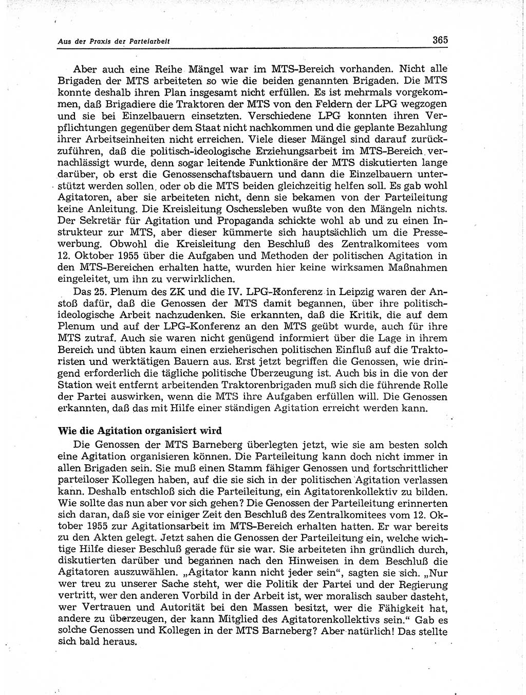 Neuer Weg (NW), Organ des Zentralkomitees (ZK) der SED (Sozialistische Einheitspartei Deutschlands) für Fragen des Parteiaufbaus und des Parteilebens, 11. Jahrgang [Deutsche Demokratische Republik (DDR)] 1956, Seite 365 (NW ZK SED DDR 1956, S. 365)