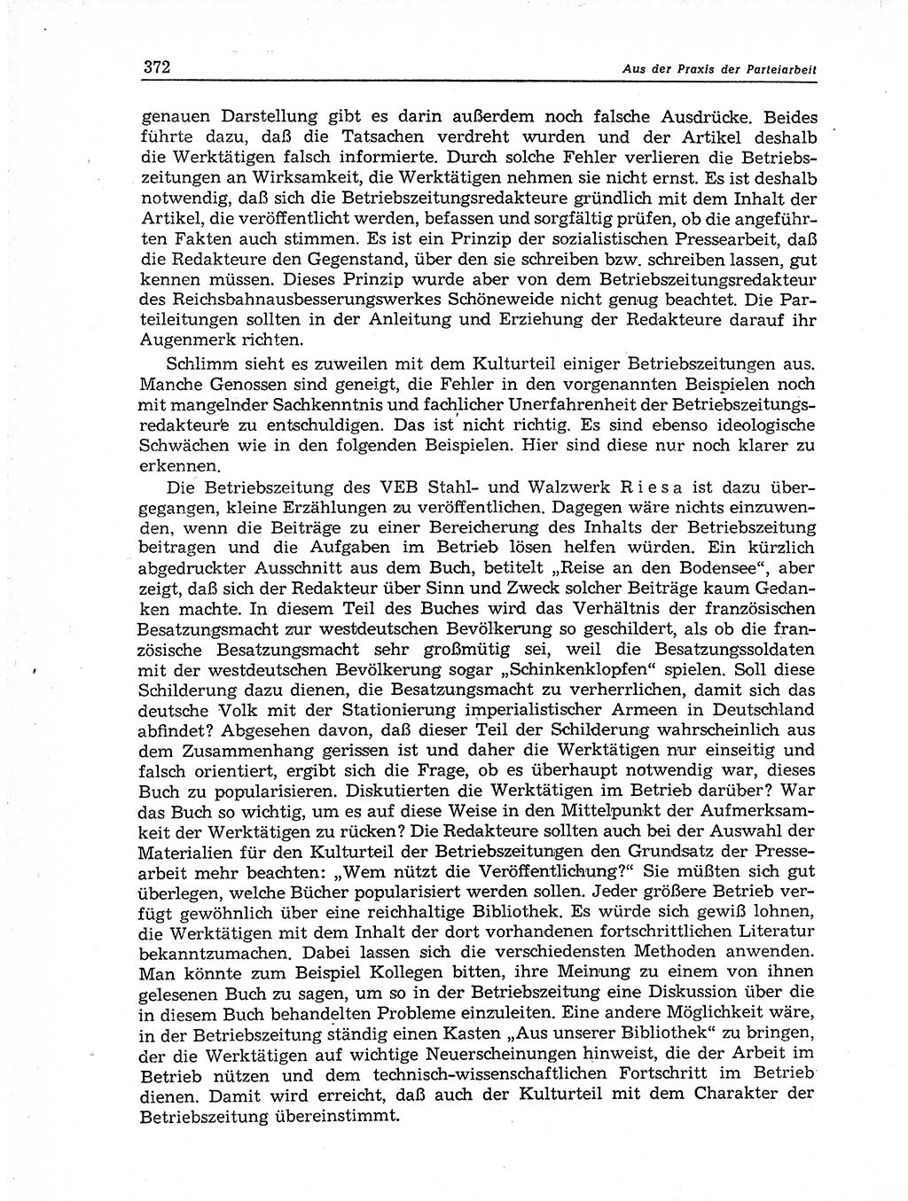 Neuer Weg (NW), Organ des Zentralkomitees (ZK) der SED (Sozialistische Einheitspartei Deutschlands) für Fragen des Parteiaufbaus und des Parteilebens, 11. Jahrgang [Deutsche Demokratische Republik (DDR)] 1956, Seite 372 (NW ZK SED DDR 1956, S. 372)