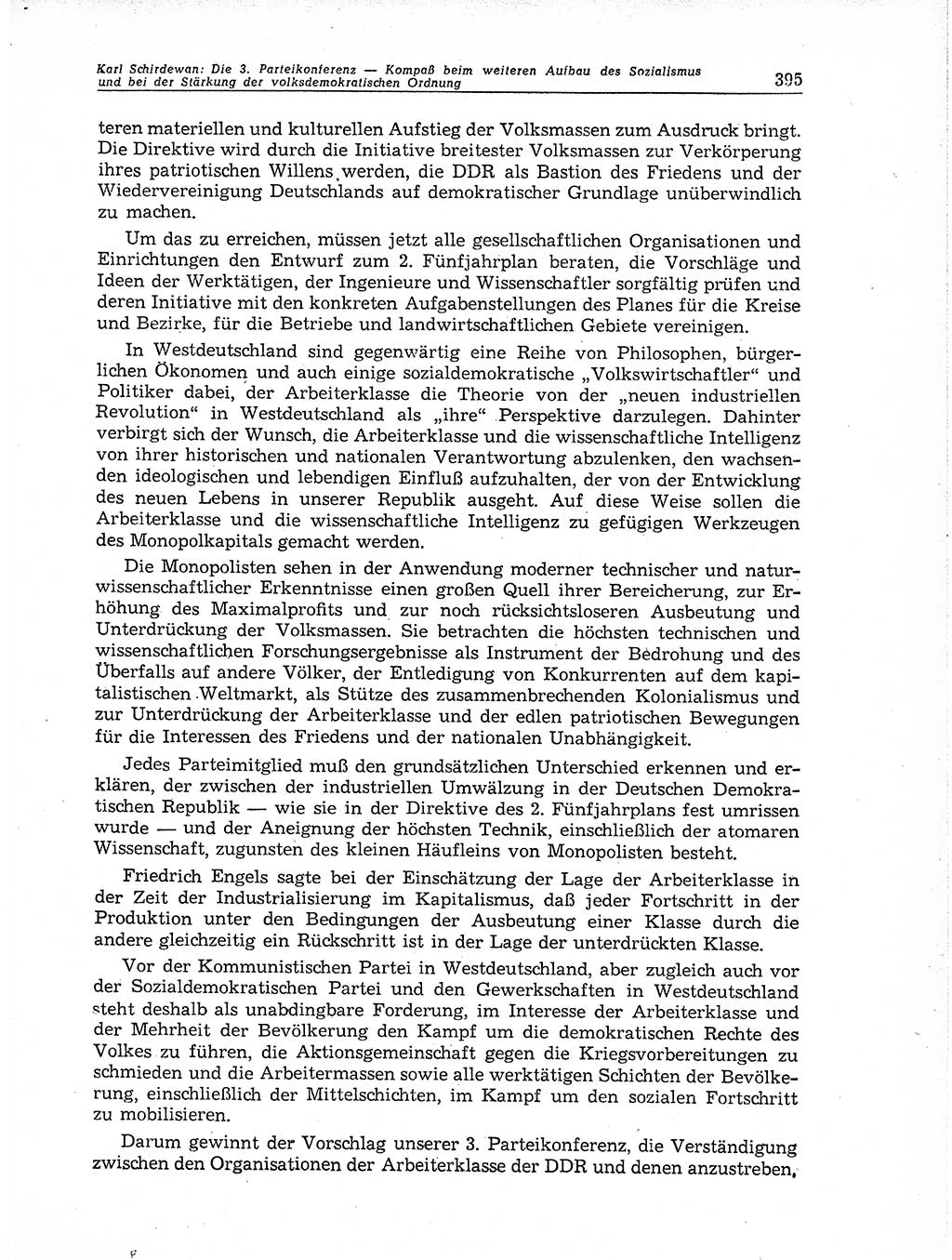 Neuer Weg (NW), Organ des Zentralkomitees (ZK) der SED (Sozialistische Einheitspartei Deutschlands) für Fragen des Parteiaufbaus und des Parteilebens, 11. Jahrgang [Deutsche Demokratische Republik (DDR)] 1956, Seite 395 (NW ZK SED DDR 1956, S. 395)
