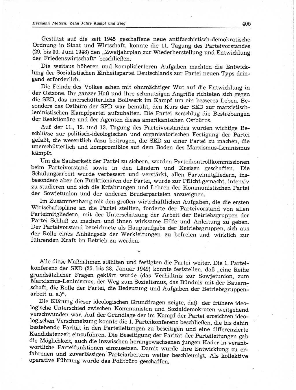 Neuer Weg (NW), Organ des Zentralkomitees (ZK) der SED (Sozialistische Einheitspartei Deutschlands) für Fragen des Parteiaufbaus und des Parteilebens, 11. Jahrgang [Deutsche Demokratische Republik (DDR)] 1956, Seite 405 (NW ZK SED DDR 1956, S. 405)