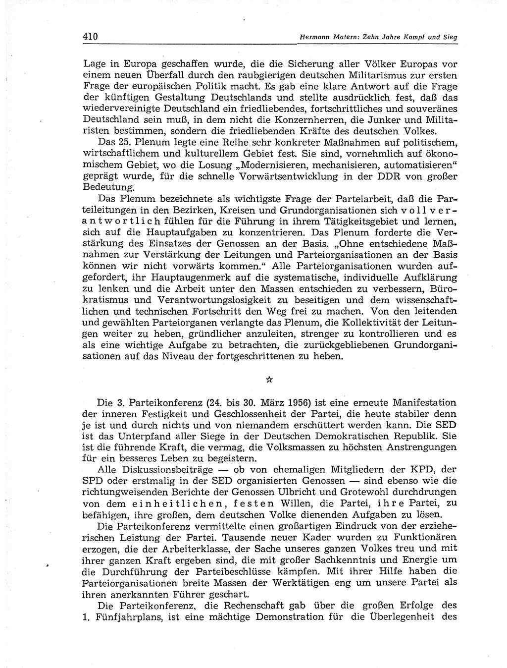 Neuer Weg (NW), Organ des Zentralkomitees (ZK) der SED (Sozialistische Einheitspartei Deutschlands) für Fragen des Parteiaufbaus und des Parteilebens, 11. Jahrgang [Deutsche Demokratische Republik (DDR)] 1956, Seite 410 (NW ZK SED DDR 1956, S. 410)