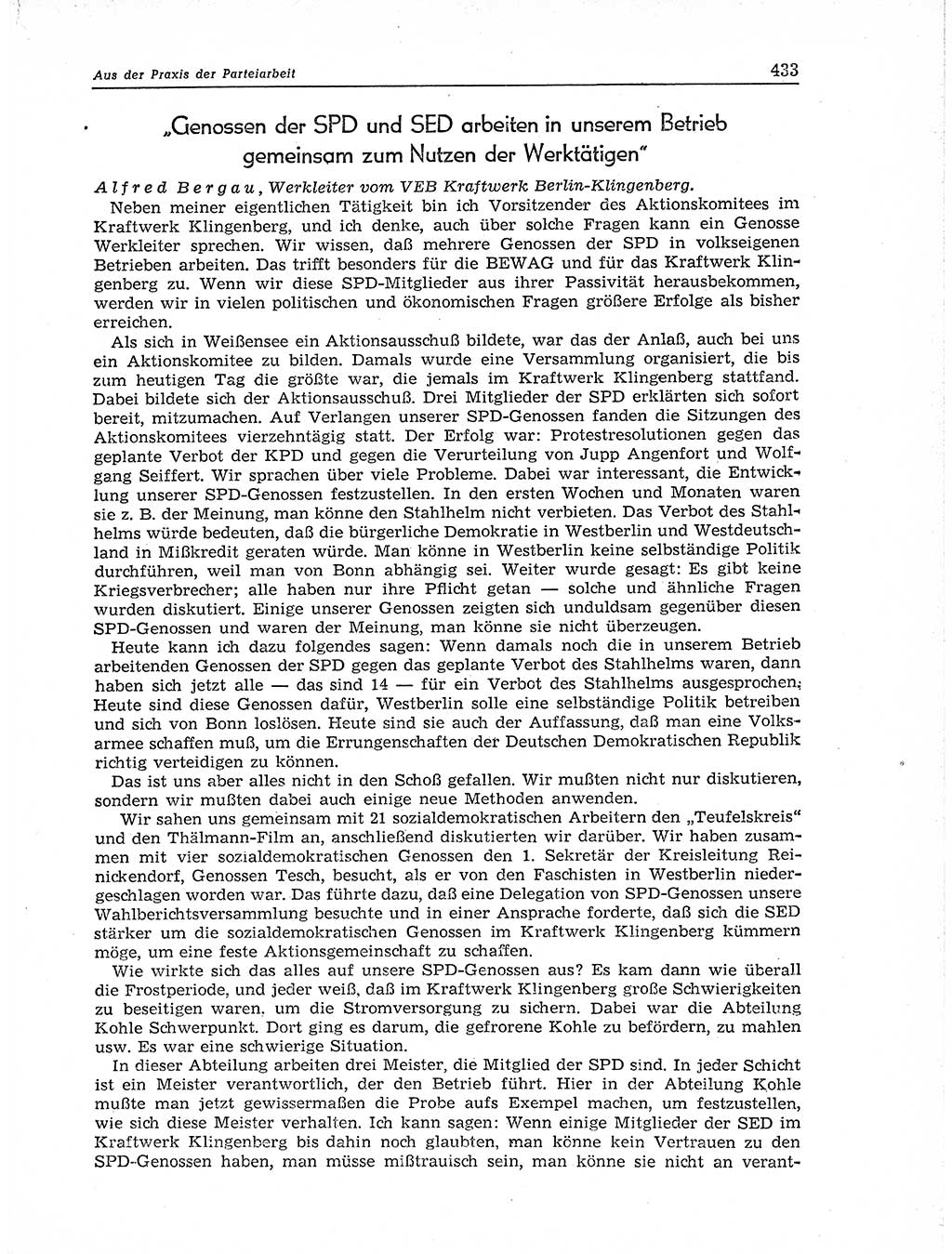Neuer Weg (NW), Organ des Zentralkomitees (ZK) der SED (Sozialistische Einheitspartei Deutschlands) für Fragen des Parteiaufbaus und des Parteilebens, 11. Jahrgang [Deutsche Demokratische Republik (DDR)] 1956, Seite 433 (NW ZK SED DDR 1956, S. 433)