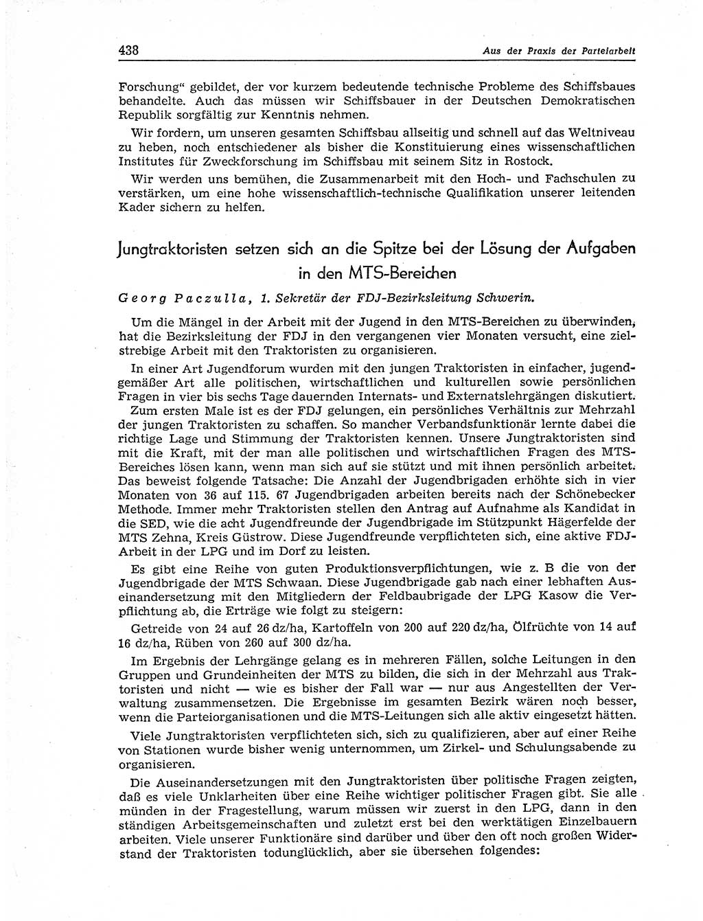 Neuer Weg (NW), Organ des Zentralkomitees (ZK) der SED (Sozialistische Einheitspartei Deutschlands) für Fragen des Parteiaufbaus und des Parteilebens, 11. Jahrgang [Deutsche Demokratische Republik (DDR)] 1956, Seite 438 (NW ZK SED DDR 1956, S. 438)