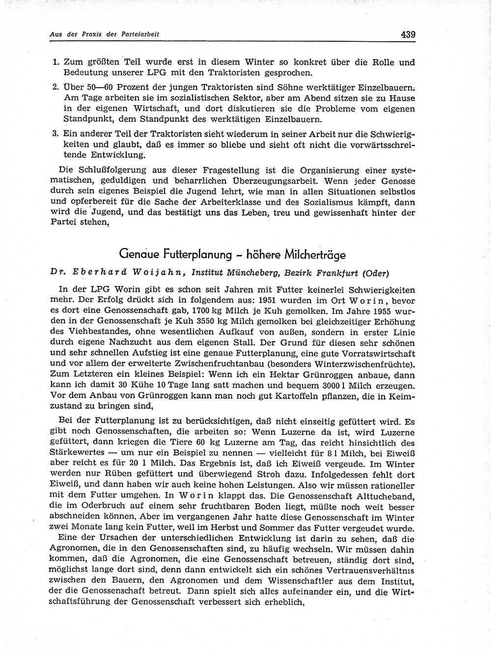 Neuer Weg (NW), Organ des Zentralkomitees (ZK) der SED (Sozialistische Einheitspartei Deutschlands) für Fragen des Parteiaufbaus und des Parteilebens, 11. Jahrgang [Deutsche Demokratische Republik (DDR)] 1956, Seite 439 (NW ZK SED DDR 1956, S. 439)