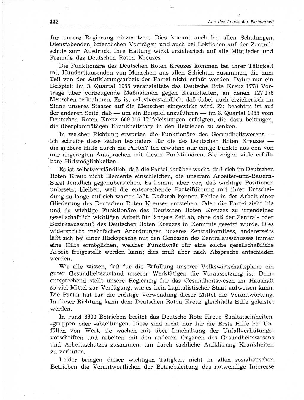 Neuer Weg (NW), Organ des Zentralkomitees (ZK) der SED (Sozialistische Einheitspartei Deutschlands) für Fragen des Parteiaufbaus und des Parteilebens, 11. Jahrgang [Deutsche Demokratische Republik (DDR)] 1956, Seite 442 (NW ZK SED DDR 1956, S. 442)
