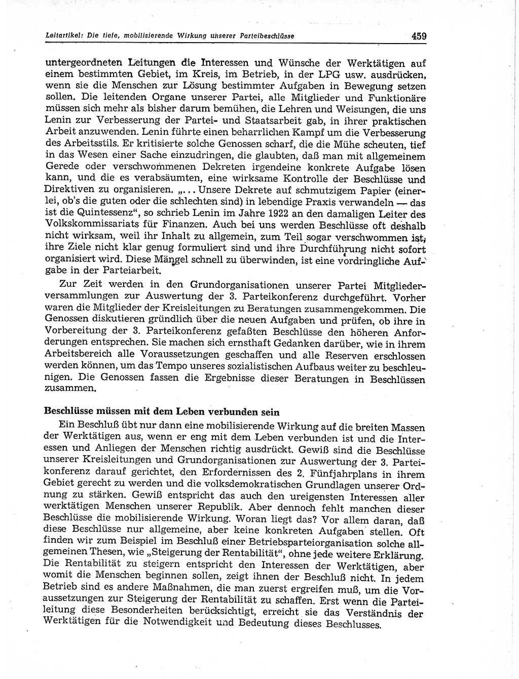 Neuer Weg (NW), Organ des Zentralkomitees (ZK) der SED (Sozialistische Einheitspartei Deutschlands) für Fragen des Parteiaufbaus und des Parteilebens, 11. Jahrgang [Deutsche Demokratische Republik (DDR)] 1956, Seite 459 (NW ZK SED DDR 1956, S. 459)