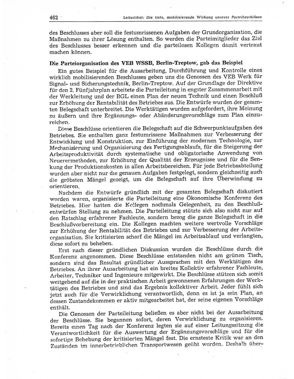 Neuer Weg (NW), Organ des Zentralkomitees (ZK) der SED (Sozialistische Einheitspartei Deutschlands) für Fragen des Parteiaufbaus und des Parteilebens, 11. Jahrgang [Deutsche Demokratische Republik (DDR)] 1956, Seite 462 (NW ZK SED DDR 1956, S. 462)