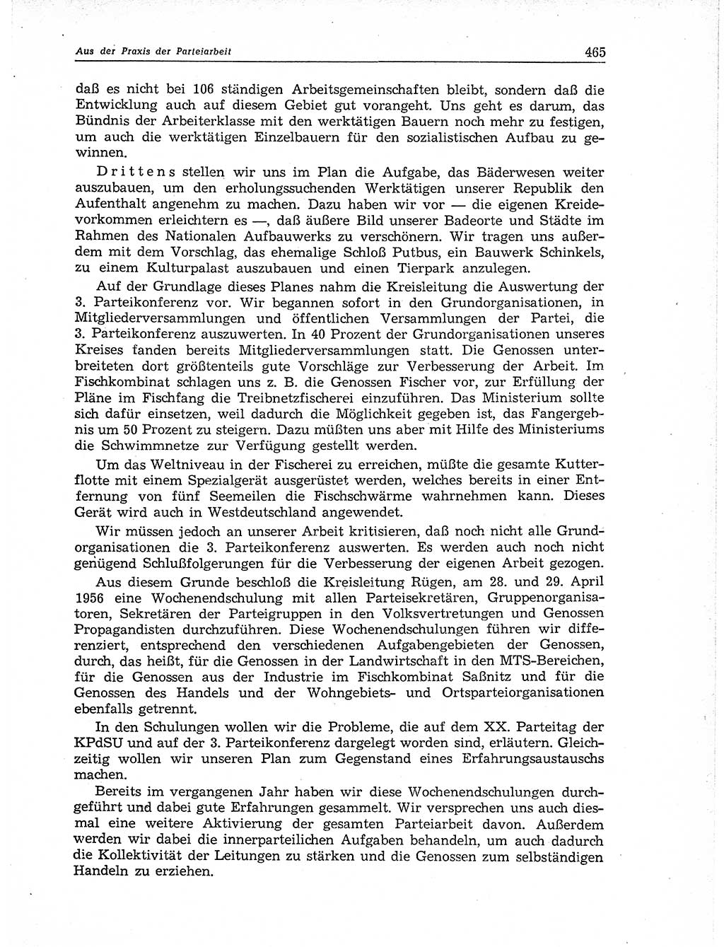 Neuer Weg (NW), Organ des Zentralkomitees (ZK) der SED (Sozialistische Einheitspartei Deutschlands) für Fragen des Parteiaufbaus und des Parteilebens, 11. Jahrgang [Deutsche Demokratische Republik (DDR)] 1956, Seite 465 (NW ZK SED DDR 1956, S. 465)