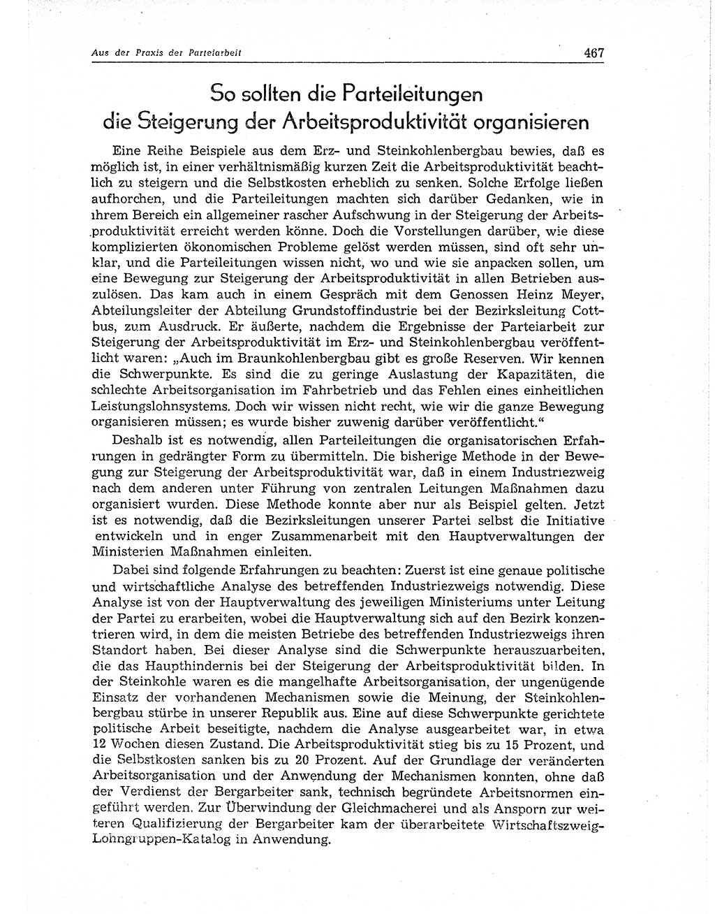 Neuer Weg (NW), Organ des Zentralkomitees (ZK) der SED (Sozialistische Einheitspartei Deutschlands) für Fragen des Parteiaufbaus und des Parteilebens, 11. Jahrgang [Deutsche Demokratische Republik (DDR)] 1956, Seite 467 (NW ZK SED DDR 1956, S. 467)