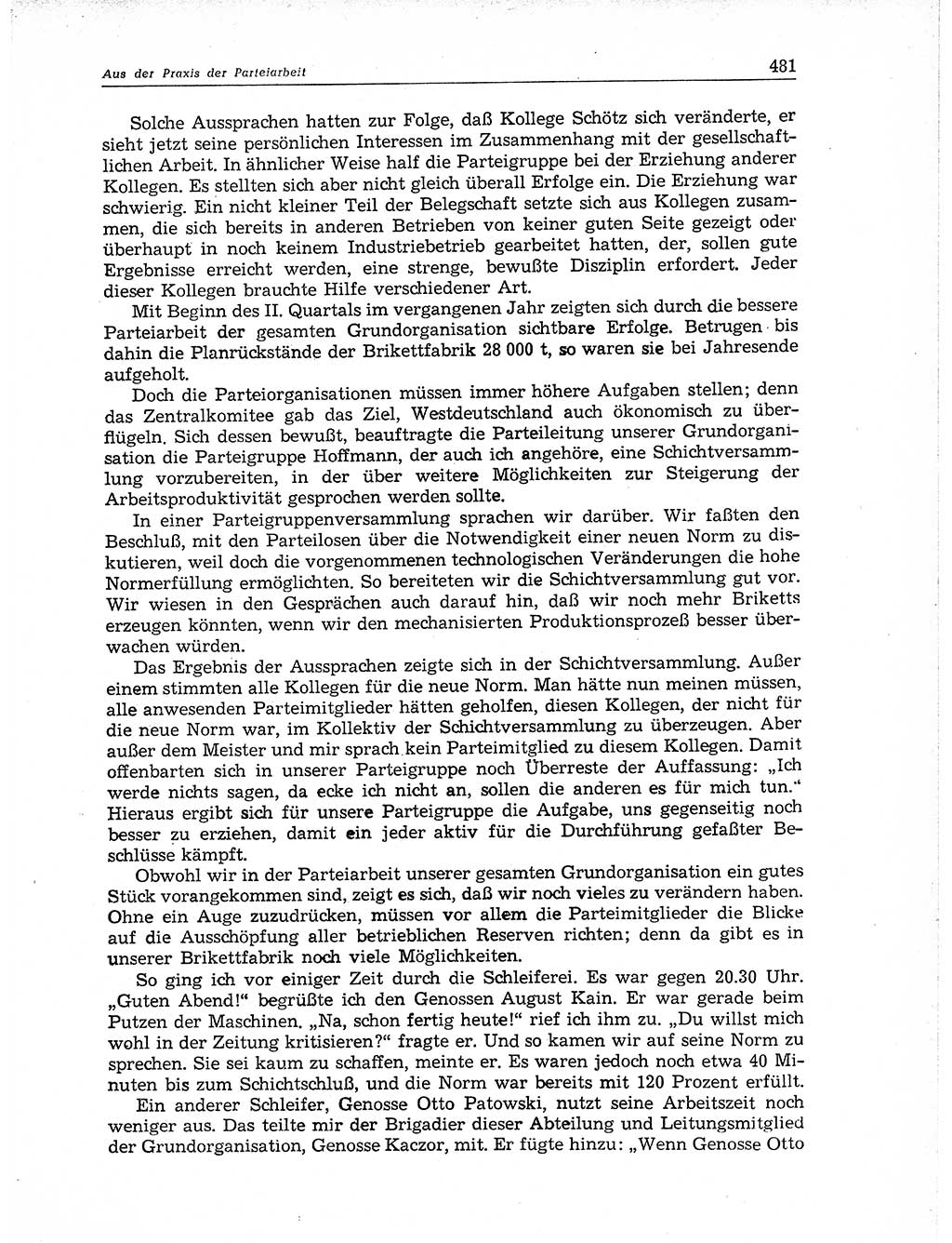 Neuer Weg (NW), Organ des Zentralkomitees (ZK) der SED (Sozialistische Einheitspartei Deutschlands) für Fragen des Parteiaufbaus und des Parteilebens, 11. Jahrgang [Deutsche Demokratische Republik (DDR)] 1956, Seite 481 (NW ZK SED DDR 1956, S. 481)