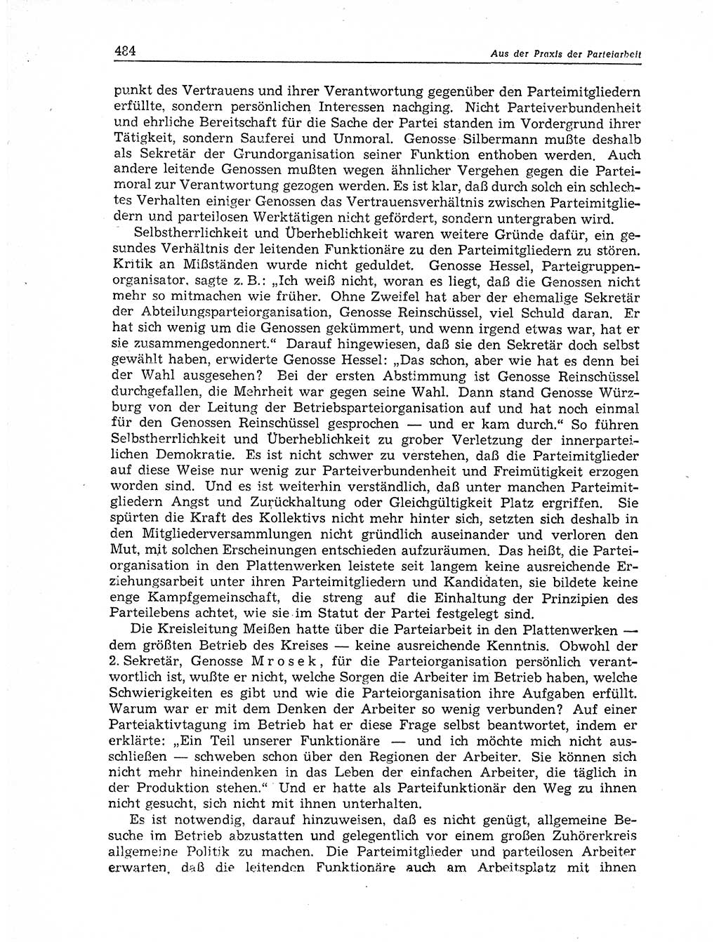 Neuer Weg (NW), Organ des Zentralkomitees (ZK) der SED (Sozialistische Einheitspartei Deutschlands) für Fragen des Parteiaufbaus und des Parteilebens, 11. Jahrgang [Deutsche Demokratische Republik (DDR)] 1956, Seite 484 (NW ZK SED DDR 1956, S. 484)