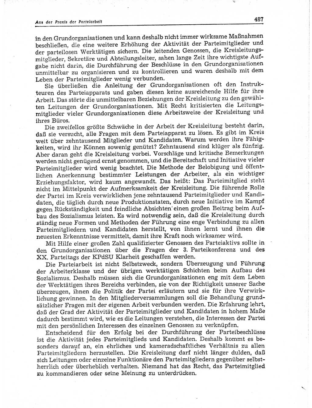Neuer Weg (NW), Organ des Zentralkomitees (ZK) der SED (Sozialistische Einheitspartei Deutschlands) für Fragen des Parteiaufbaus und des Parteilebens, 11. Jahrgang [Deutsche Demokratische Republik (DDR)] 1956, Seite 487 (NW ZK SED DDR 1956, S. 487)