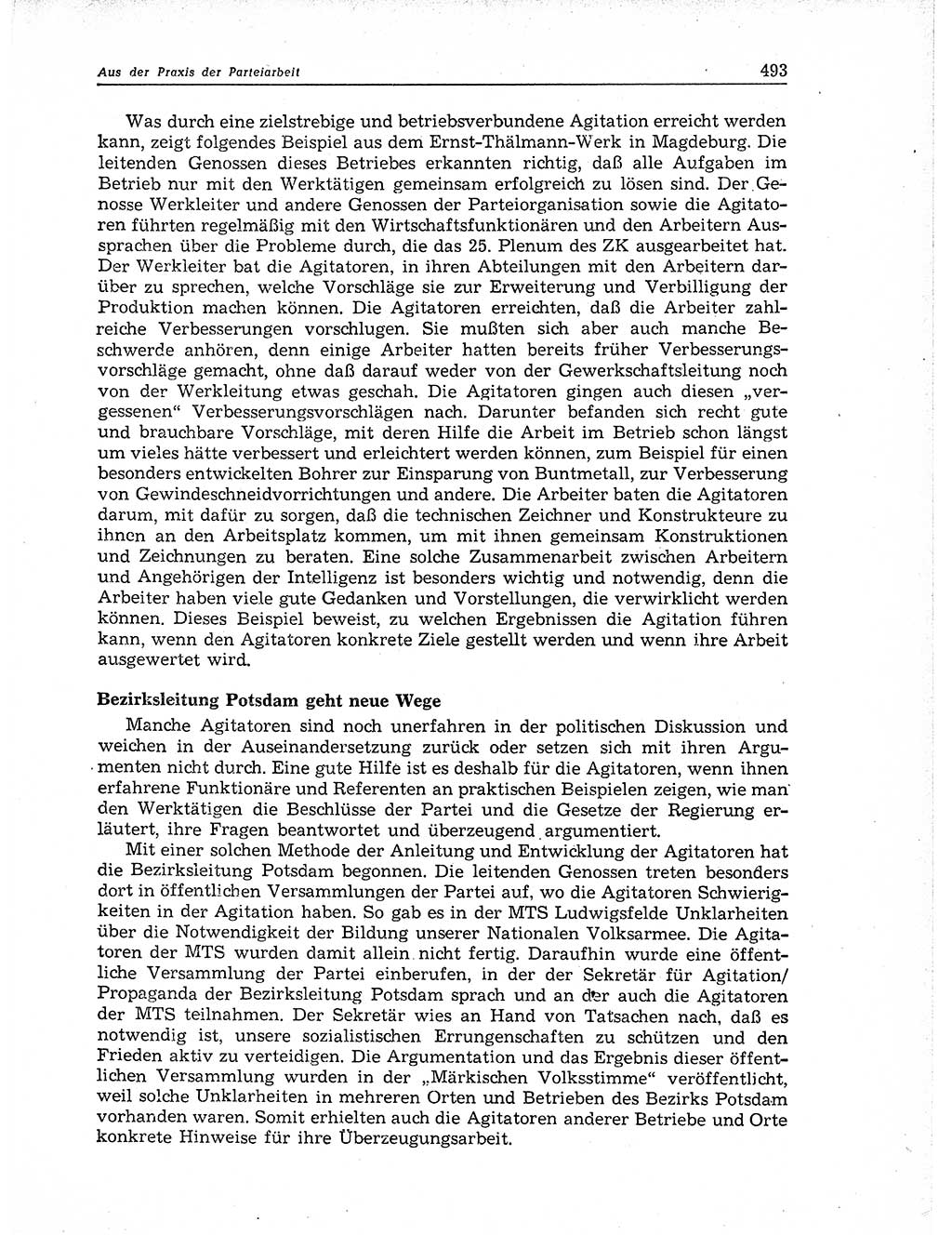 Neuer Weg (NW), Organ des Zentralkomitees (ZK) der SED (Sozialistische Einheitspartei Deutschlands) für Fragen des Parteiaufbaus und des Parteilebens, 11. Jahrgang [Deutsche Demokratische Republik (DDR)] 1956, Seite 493 (NW ZK SED DDR 1956, S. 493)