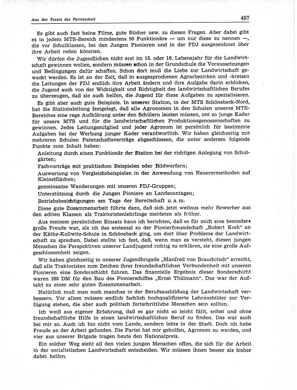 Neuer Weg (NW), Organ des Zentralkomitees (ZK) der SED (Sozialistische Einheitspartei Deutschlands) für Fragen des Parteiaufbaus und des Parteilebens, 11. Jahrgang [Deutsche Demokratische Republik (DDR)] 1956, Seite 497 (NW ZK SED DDR 1956, S. 497)