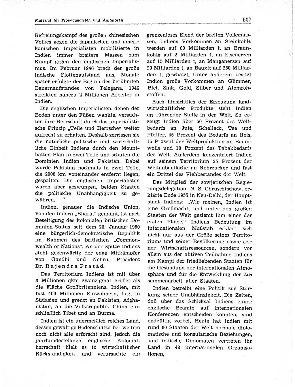 Neuer Weg (NW), Organ des Zentralkomitees (ZK) der SED (Sozialistische Einheitspartei Deutschlands) für Fragen des Parteiaufbaus und des Parteilebens, 11. Jahrgang [Deutsche Demokratische Republik (DDR)] 1956, Seite 507 (NW ZK SED DDR 1956, S. 507)