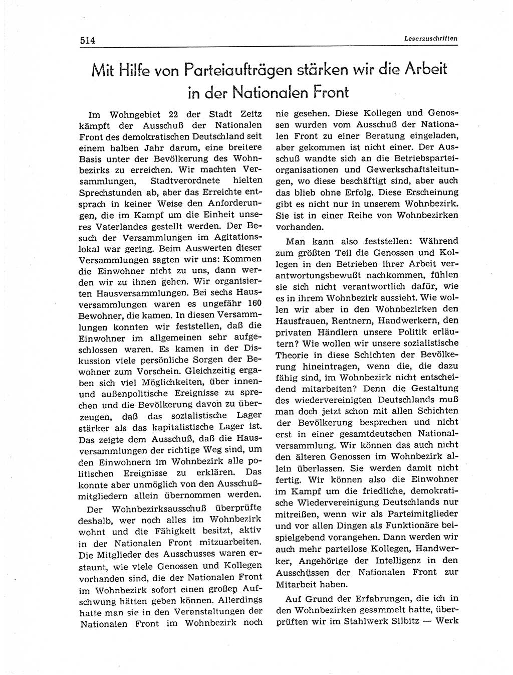 Neuer Weg (NW), Organ des Zentralkomitees (ZK) der SED (Sozialistische Einheitspartei Deutschlands) für Fragen des Parteiaufbaus und des Parteilebens, 11. Jahrgang [Deutsche Demokratische Republik (DDR)] 1956, Seite 514 (NW ZK SED DDR 1956, S. 514)