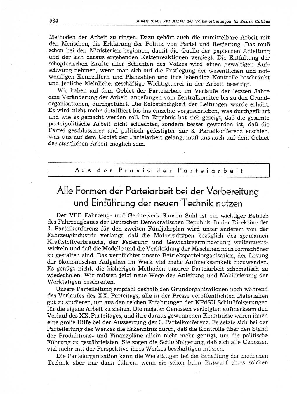 Neuer Weg (NW), Organ des Zentralkomitees (ZK) der SED (Sozialistische Einheitspartei Deutschlands) für Fragen des Parteiaufbaus und des Parteilebens, 11. Jahrgang [Deutsche Demokratische Republik (DDR)] 1956, Seite 534 (NW ZK SED DDR 1956, S. 534)
