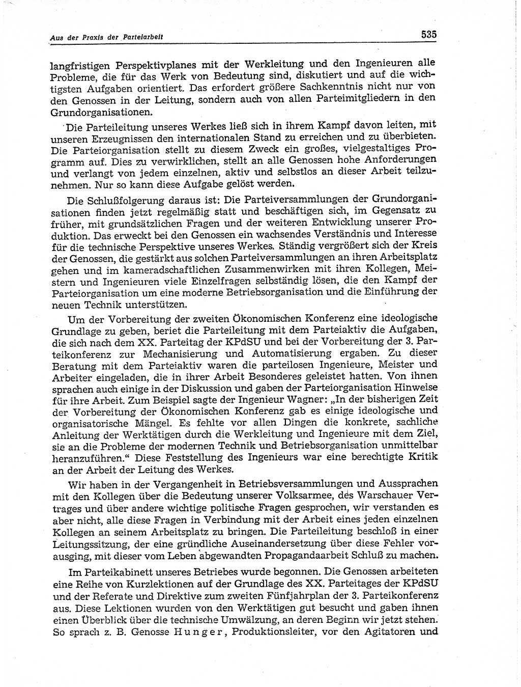 Neuer Weg (NW), Organ des Zentralkomitees (ZK) der SED (Sozialistische Einheitspartei Deutschlands) für Fragen des Parteiaufbaus und des Parteilebens, 11. Jahrgang [Deutsche Demokratische Republik (DDR)] 1956, Seite 535 (NW ZK SED DDR 1956, S. 535)