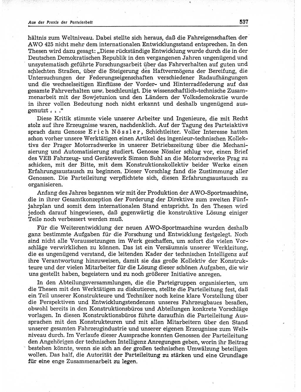 Neuer Weg (NW), Organ des Zentralkomitees (ZK) der SED (Sozialistische Einheitspartei Deutschlands) für Fragen des Parteiaufbaus und des Parteilebens, 11. Jahrgang [Deutsche Demokratische Republik (DDR)] 1956, Seite 537 (NW ZK SED DDR 1956, S. 537)