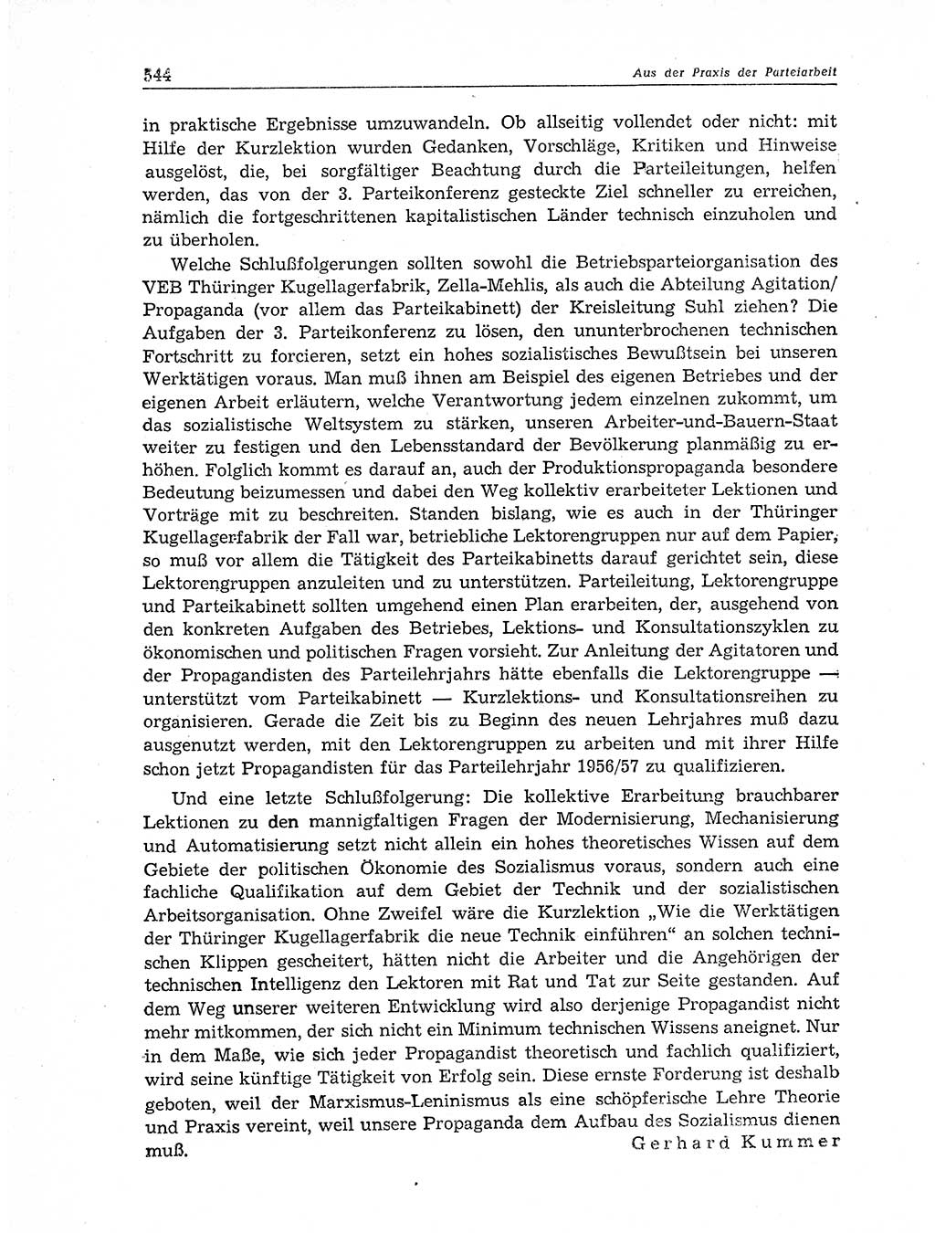 Neuer Weg (NW), Organ des Zentralkomitees (ZK) der SED (Sozialistische Einheitspartei Deutschlands) für Fragen des Parteiaufbaus und des Parteilebens, 11. Jahrgang [Deutsche Demokratische Republik (DDR)] 1956, Seite 544 (NW ZK SED DDR 1956, S. 544)