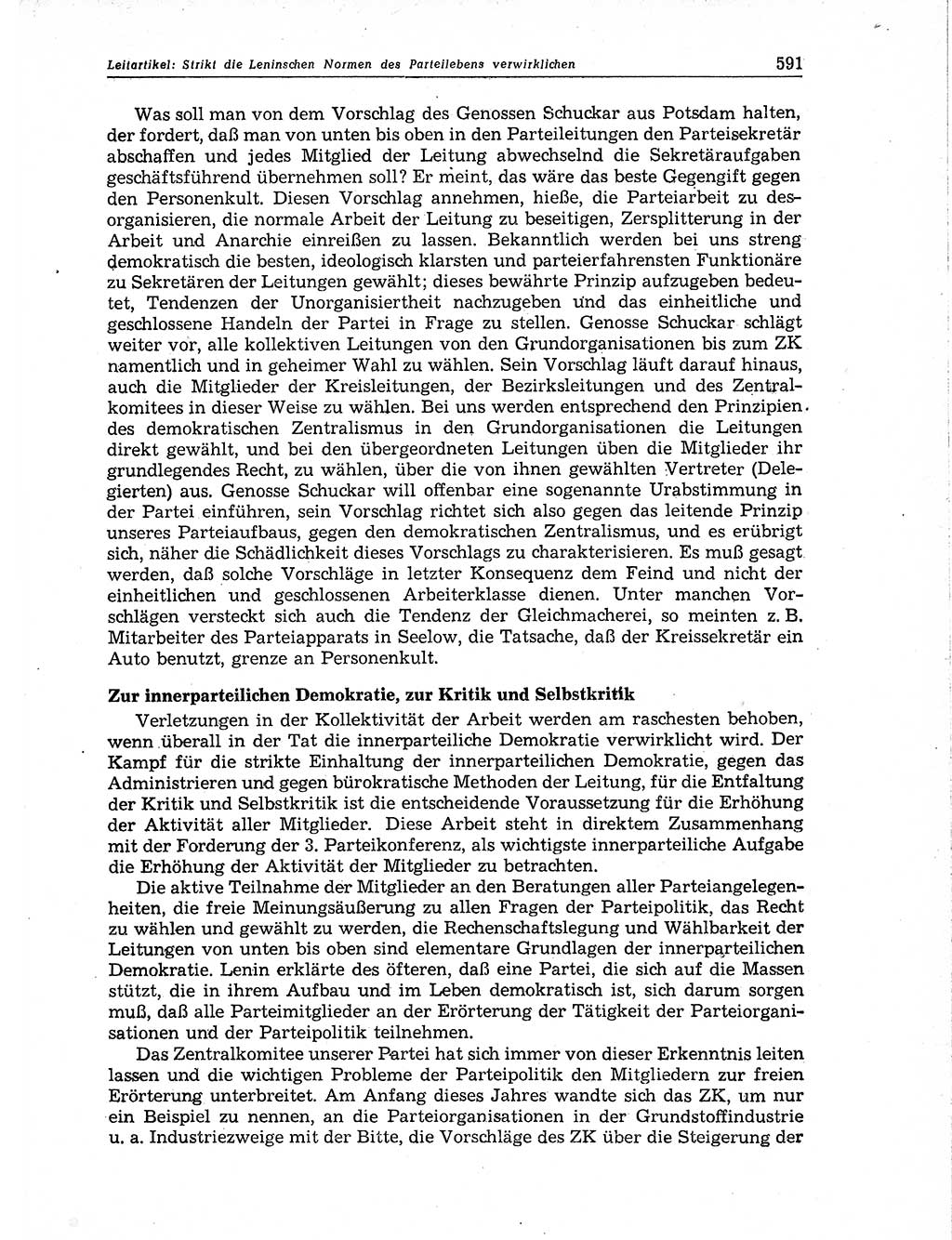 Neuer Weg (NW), Organ des Zentralkomitees (ZK) der SED (Sozialistische Einheitspartei Deutschlands) für Fragen des Parteiaufbaus und des Parteilebens, 11. Jahrgang [Deutsche Demokratische Republik (DDR)] 1956, Seite 591 (NW ZK SED DDR 1956, S. 591)