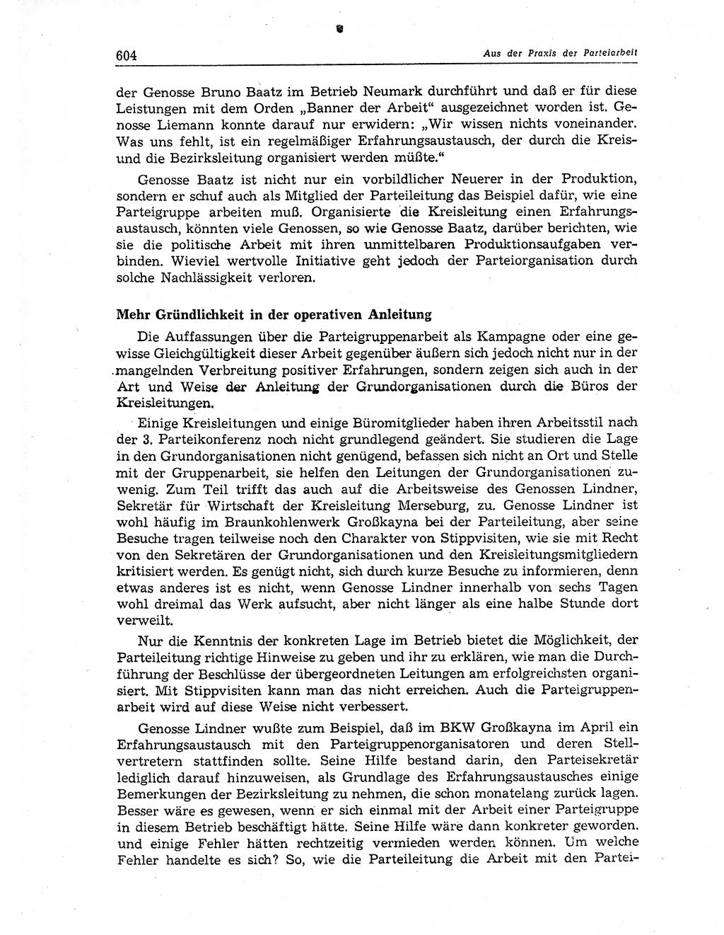 Neuer Weg (NW), Organ des Zentralkomitees (ZK) der SED (Sozialistische Einheitspartei Deutschlands) für Fragen des Parteiaufbaus und des Parteilebens, 11. Jahrgang [Deutsche Demokratische Republik (DDR)] 1956, Seite 604 (NW ZK SED DDR 1956, S. 604)