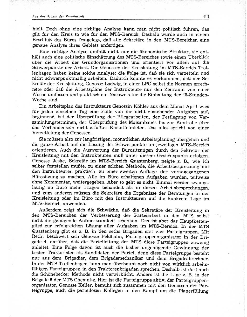 Neuer Weg (NW), Organ des Zentralkomitees (ZK) der SED (Sozialistische Einheitspartei Deutschlands) für Fragen des Parteiaufbaus und des Parteilebens, 11. Jahrgang [Deutsche Demokratische Republik (DDR)] 1956, Seite 611 (NW ZK SED DDR 1956, S. 611)