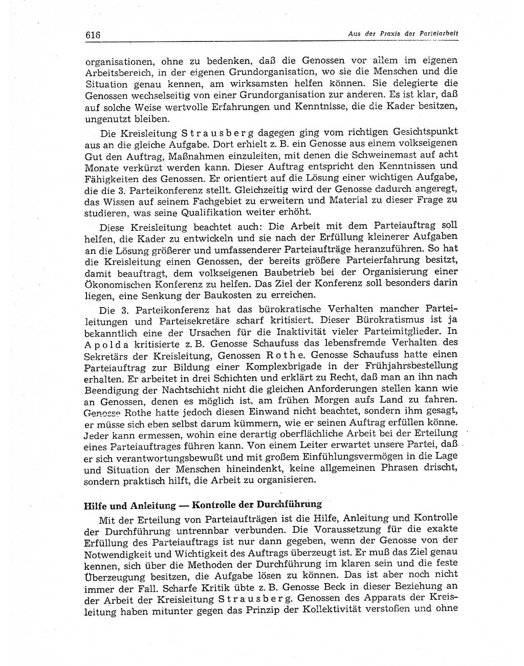 Neuer Weg (NW), Organ des Zentralkomitees (ZK) der SED (Sozialistische Einheitspartei Deutschlands) für Fragen des Parteiaufbaus und des Parteilebens, 11. Jahrgang [Deutsche Demokratische Republik (DDR)] 1956, Seite 616 (NW ZK SED DDR 1956, S. 616)