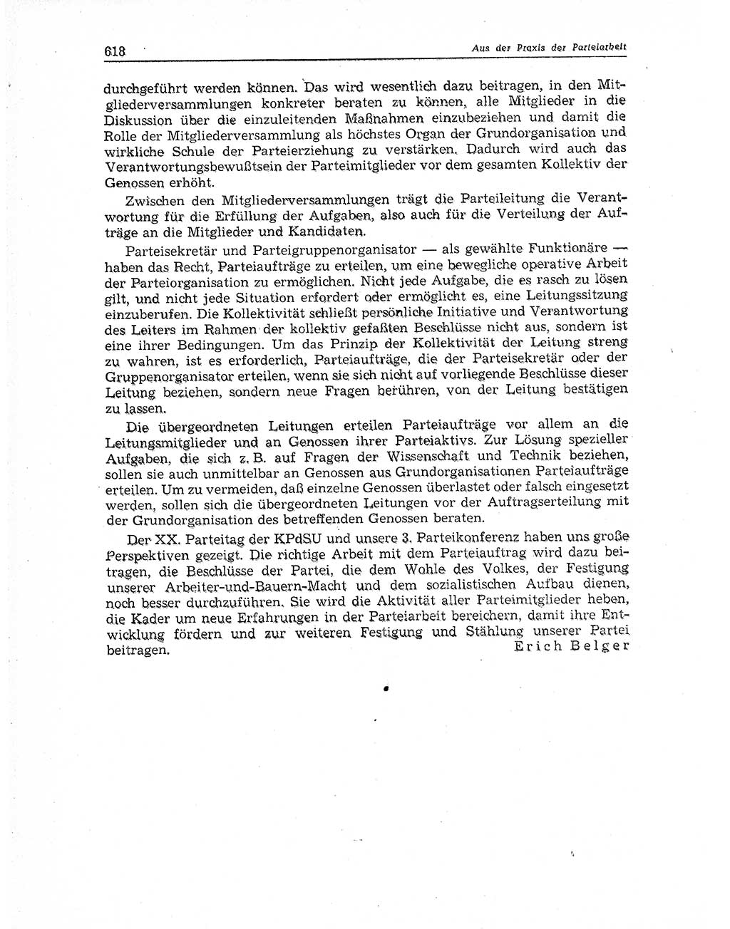 Neuer Weg (NW), Organ des Zentralkomitees (ZK) der SED (Sozialistische Einheitspartei Deutschlands) für Fragen des Parteiaufbaus und des Parteilebens, 11. Jahrgang [Deutsche Demokratische Republik (DDR)] 1956, Seite 618 (NW ZK SED DDR 1956, S. 618)