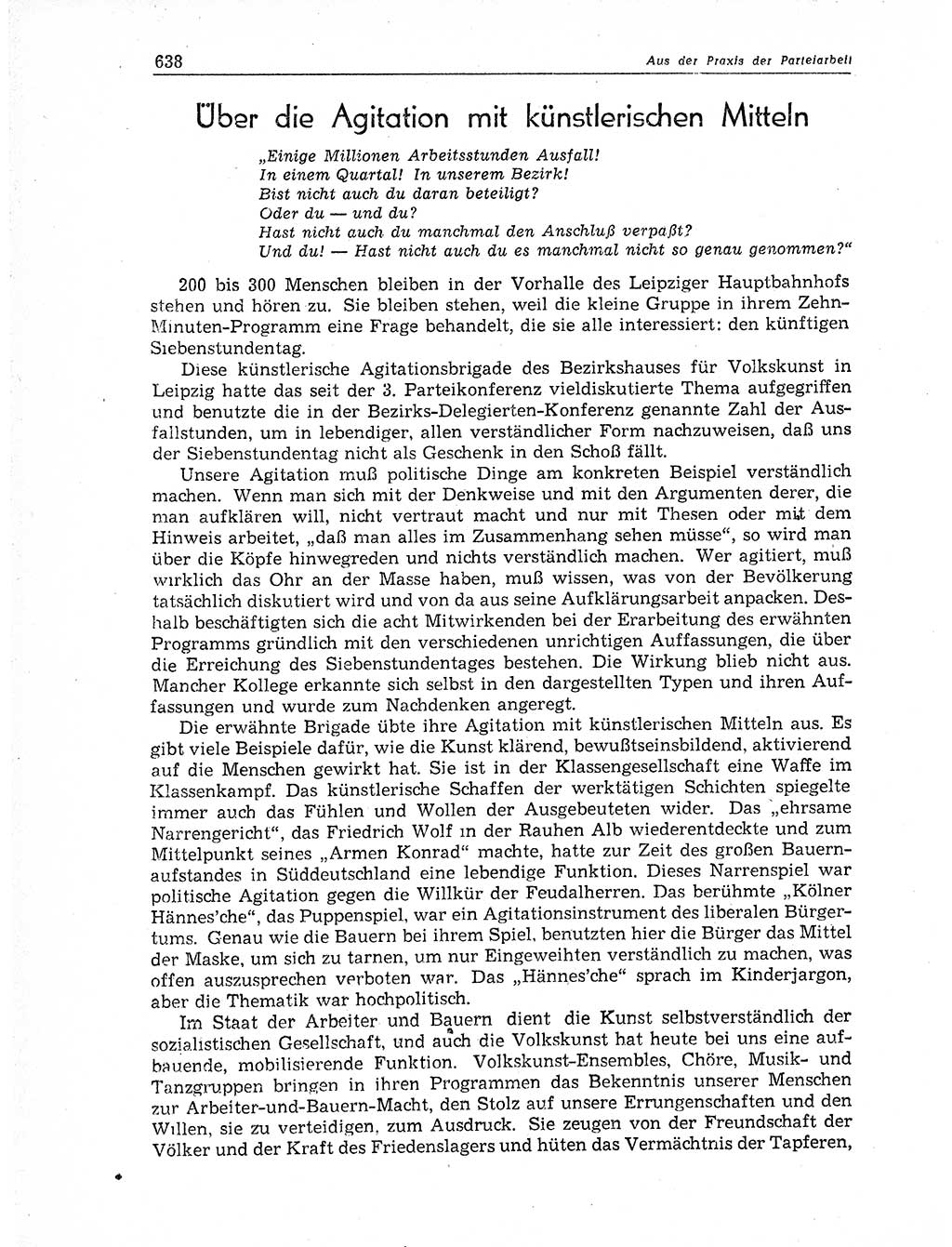 Neuer Weg (NW), Organ des Zentralkomitees (ZK) der SED (Sozialistische Einheitspartei Deutschlands) für Fragen des Parteiaufbaus und des Parteilebens, 11. Jahrgang [Deutsche Demokratische Republik (DDR)] 1956, Seite 638 (NW ZK SED DDR 1956, S. 638)