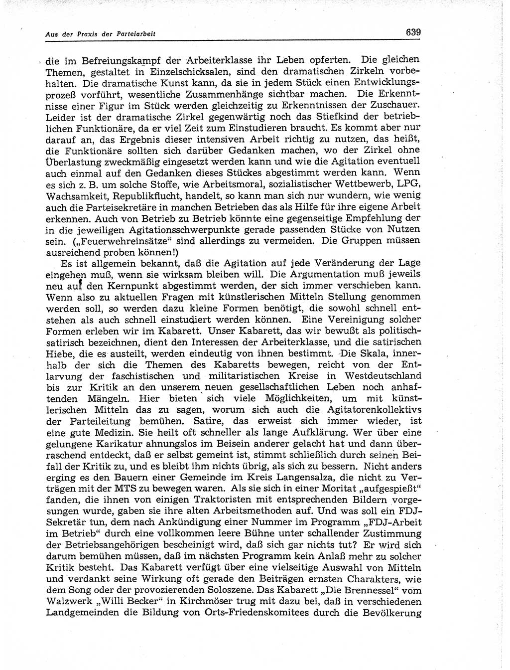 Neuer Weg (NW), Organ des Zentralkomitees (ZK) der SED (Sozialistische Einheitspartei Deutschlands) für Fragen des Parteiaufbaus und des Parteilebens, 11. Jahrgang [Deutsche Demokratische Republik (DDR)] 1956, Seite 639 (NW ZK SED DDR 1956, S. 639)
