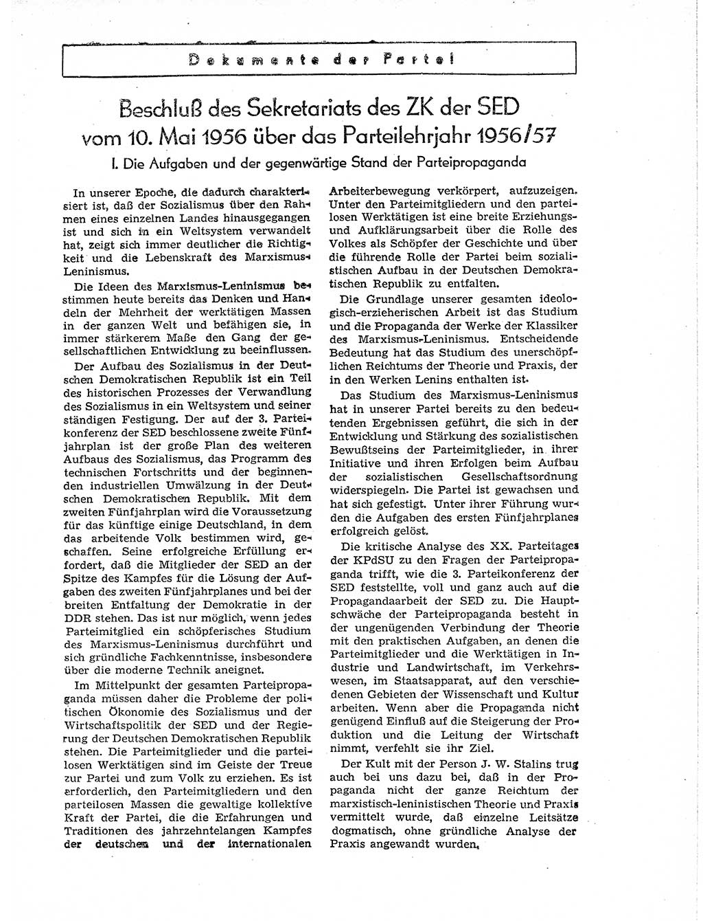 Neuer Weg (NW), Organ des Zentralkomitees (ZK) der SED (Sozialistische Einheitspartei Deutschlands) für Fragen des Parteiaufbaus und des Parteilebens, 11. Jahrgang [Deutsche Demokratische Republik (DDR)] 1956, Seite 651 (NW ZK SED DDR 1956, S. 651)