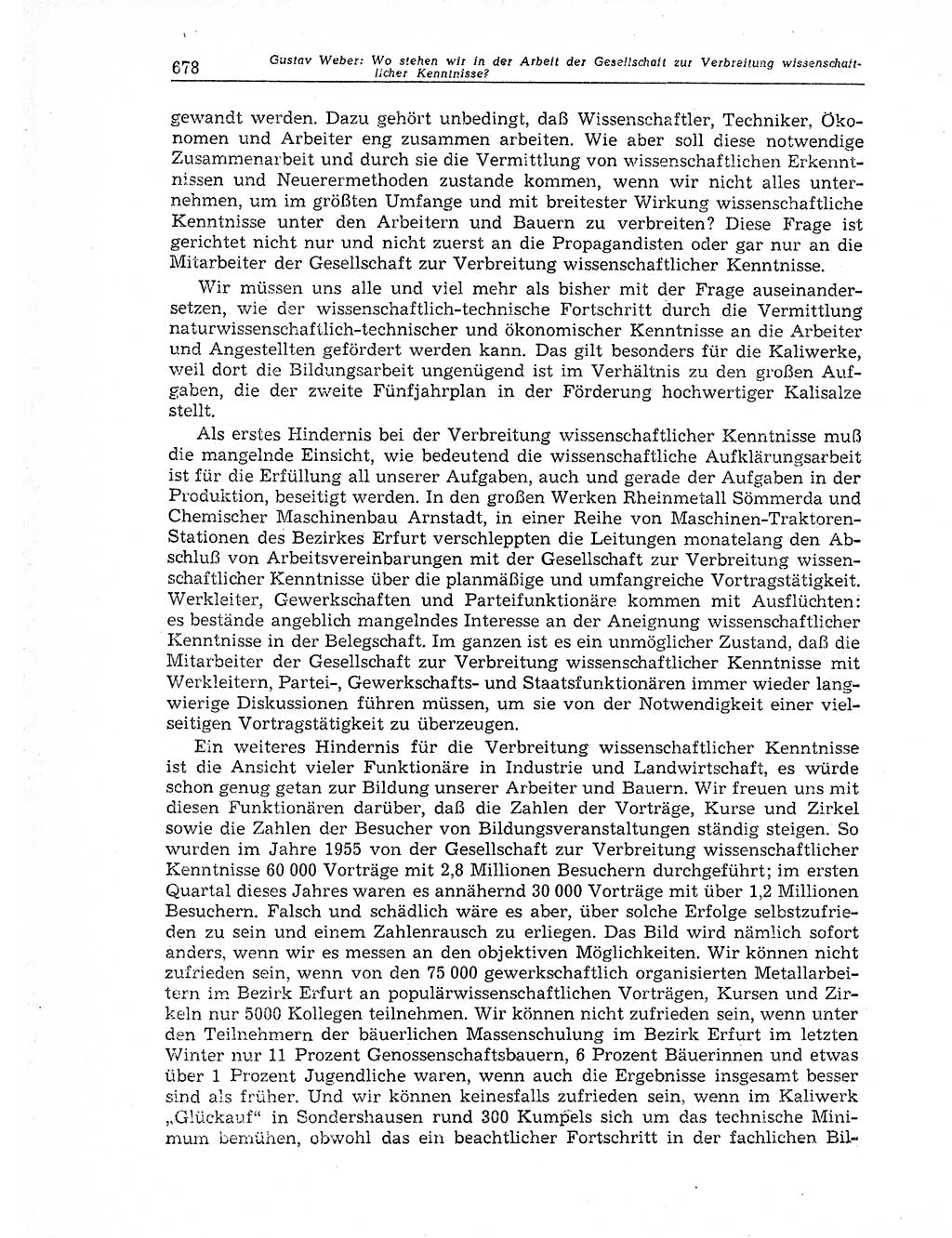 Neuer Weg (NW), Organ des Zentralkomitees (ZK) der SED (Sozialistische Einheitspartei Deutschlands) für Fragen des Parteiaufbaus und des Parteilebens, 11. Jahrgang [Deutsche Demokratische Republik (DDR)] 1956, Seite 678 (NW ZK SED DDR 1956, S. 678)