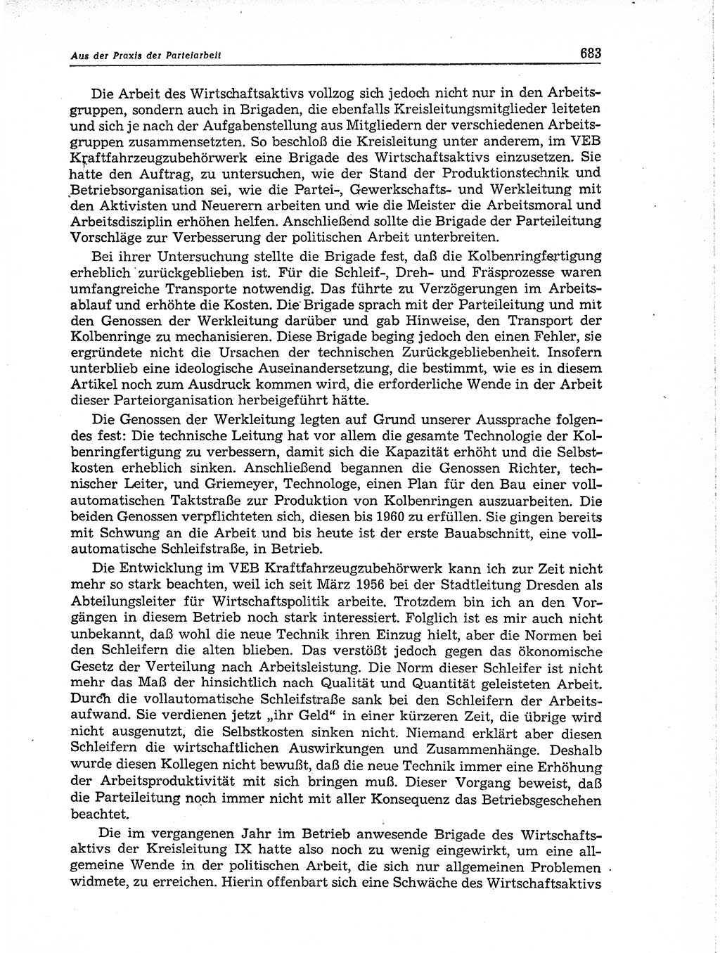 Neuer Weg (NW), Organ des Zentralkomitees (ZK) der SED (Sozialistische Einheitspartei Deutschlands) für Fragen des Parteiaufbaus und des Parteilebens, 11. Jahrgang [Deutsche Demokratische Republik (DDR)] 1956, Seite 683 (NW ZK SED DDR 1956, S. 683)