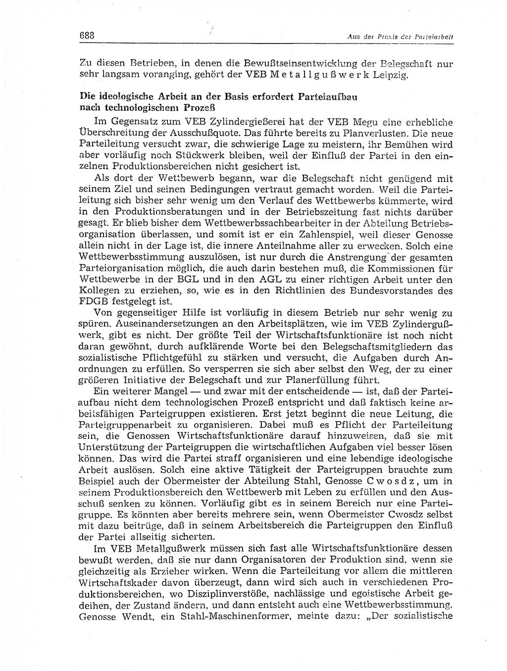 Neuer Weg (NW), Organ des Zentralkomitees (ZK) der SED (Sozialistische Einheitspartei Deutschlands) fÃ¼r Fragen des Parteiaufbaus und des Parteilebens, 11. Jahrgang [Deutsche Demokratische Republik (DDR)] 1956, Seite 688 (NW ZK SED DDR 1956, S. 688)