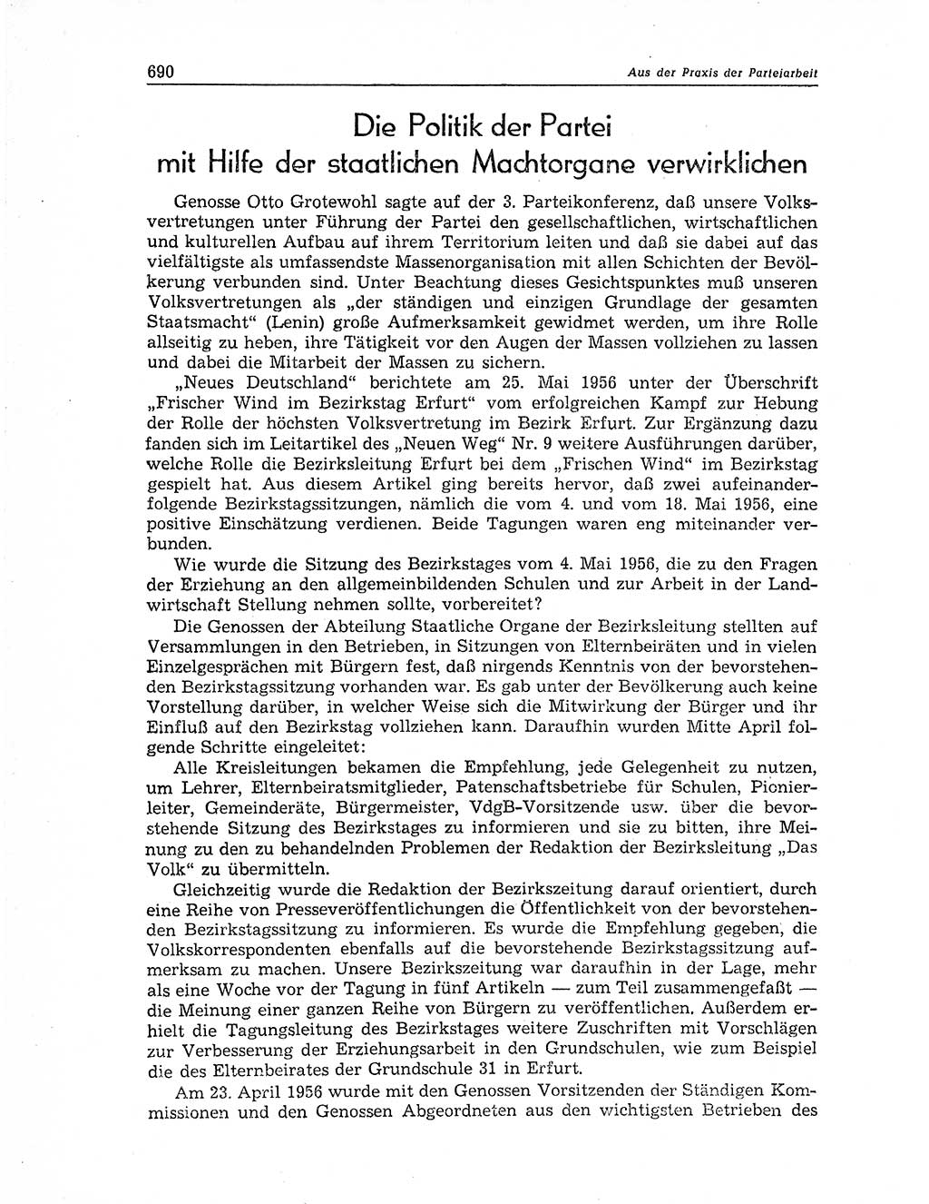 Neuer Weg (NW), Organ des Zentralkomitees (ZK) der SED (Sozialistische Einheitspartei Deutschlands) fÃ¼r Fragen des Parteiaufbaus und des Parteilebens, 11. Jahrgang [Deutsche Demokratische Republik (DDR)] 1956, Seite 690 (NW ZK SED DDR 1956, S. 690)