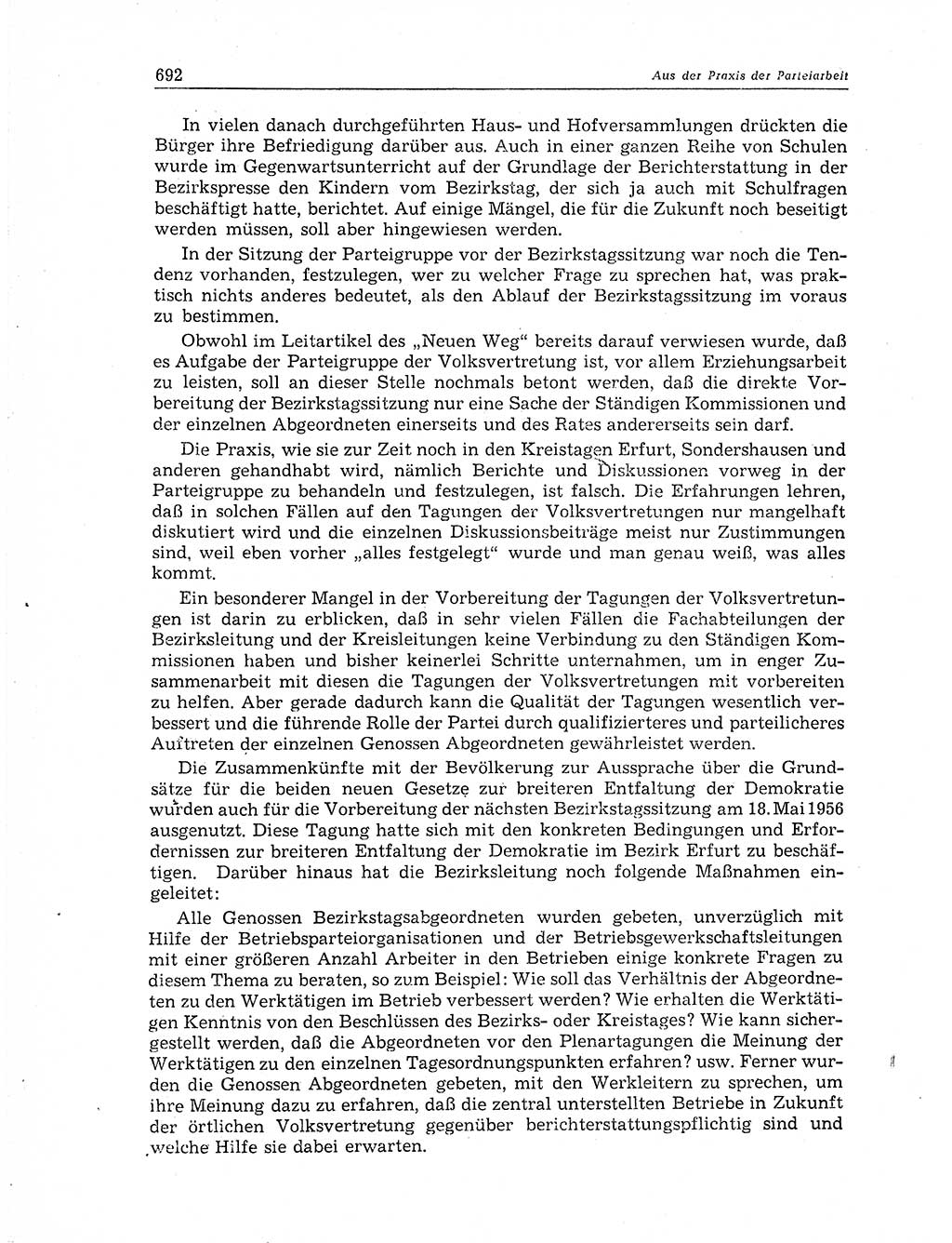 Neuer Weg (NW), Organ des Zentralkomitees (ZK) der SED (Sozialistische Einheitspartei Deutschlands) für Fragen des Parteiaufbaus und des Parteilebens, 11. Jahrgang [Deutsche Demokratische Republik (DDR)] 1956, Seite 692 (NW ZK SED DDR 1956, S. 692)