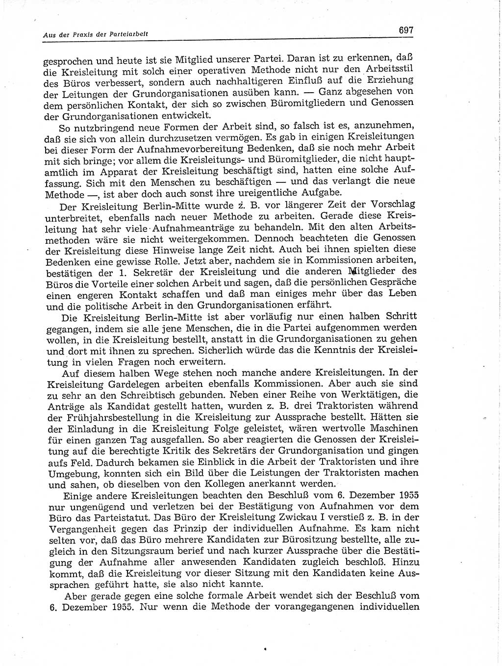 Neuer Weg (NW), Organ des Zentralkomitees (ZK) der SED (Sozialistische Einheitspartei Deutschlands) für Fragen des Parteiaufbaus und des Parteilebens, 11. Jahrgang [Deutsche Demokratische Republik (DDR)] 1956, Seite 697 (NW ZK SED DDR 1956, S. 697)
