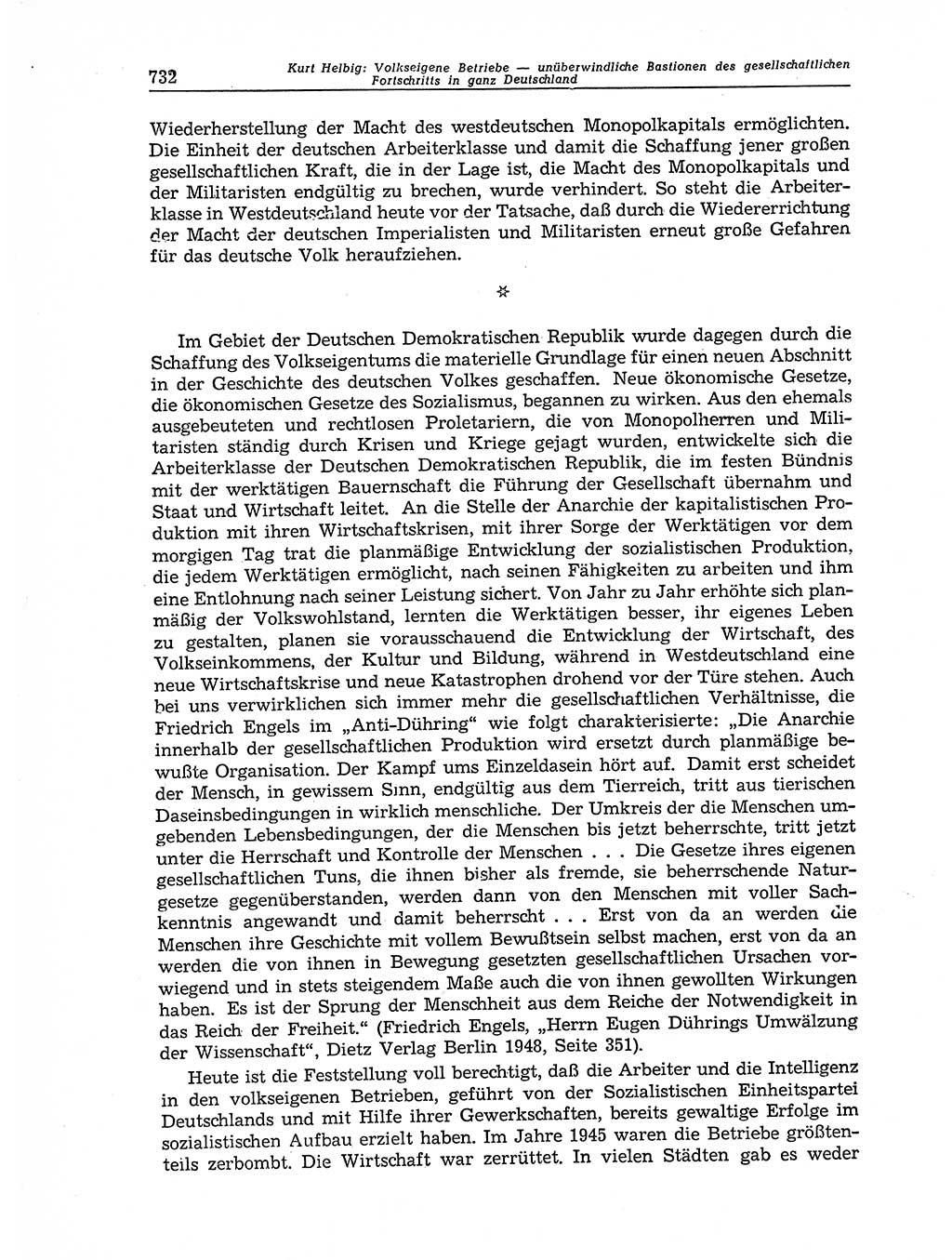 Neuer Weg (NW), Organ des Zentralkomitees (ZK) der SED (Sozialistische Einheitspartei Deutschlands) für Fragen des Parteiaufbaus und des Parteilebens, 11. Jahrgang [Deutsche Demokratische Republik (DDR)] 1956, Seite 732 (NW ZK SED DDR 1956, S. 732)