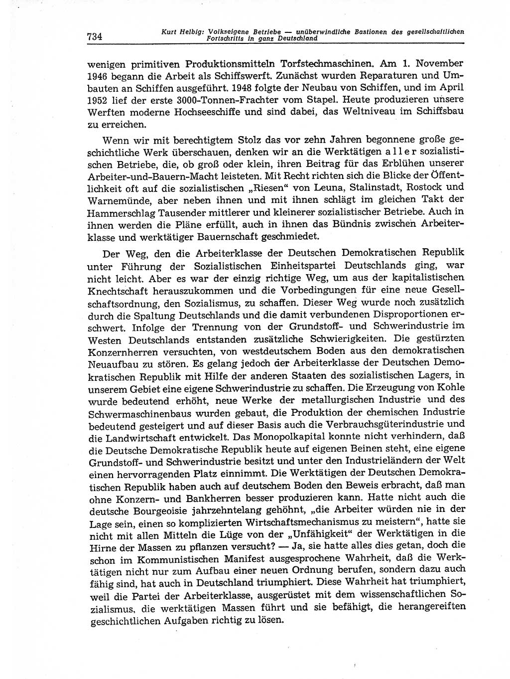 Neuer Weg (NW), Organ des Zentralkomitees (ZK) der SED (Sozialistische Einheitspartei Deutschlands) für Fragen des Parteiaufbaus und des Parteilebens, 11. Jahrgang [Deutsche Demokratische Republik (DDR)] 1956, Seite 734 (NW ZK SED DDR 1956, S. 734)