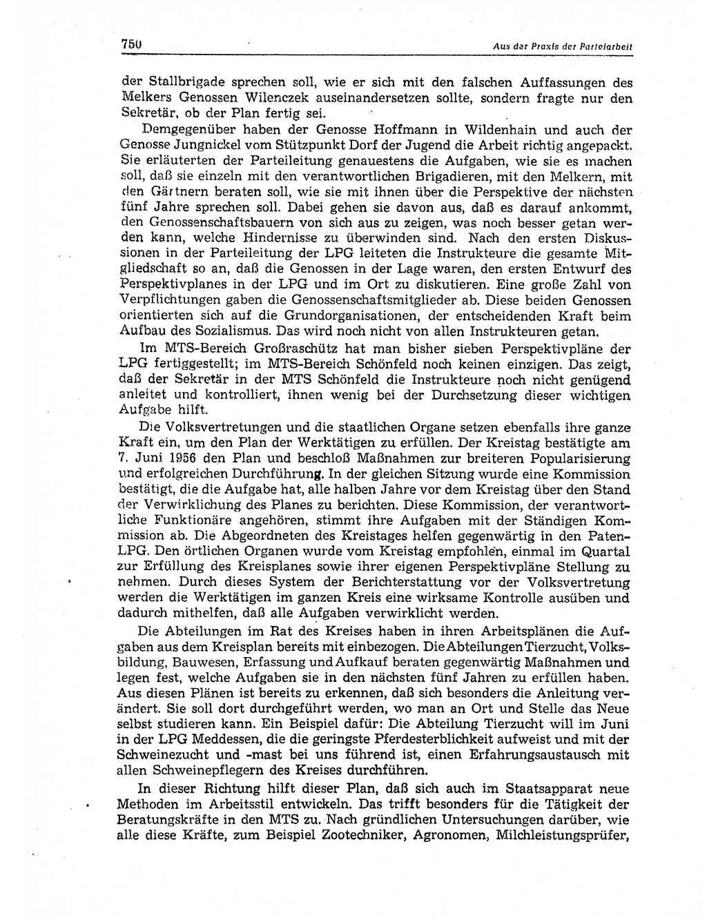 Neuer Weg (NW), Organ des Zentralkomitees (ZK) der SED (Sozialistische Einheitspartei Deutschlands) für Fragen des Parteiaufbaus und des Parteilebens, 11. Jahrgang [Deutsche Demokratische Republik (DDR)] 1956, Seite 750 (NW ZK SED DDR 1956, S. 750)