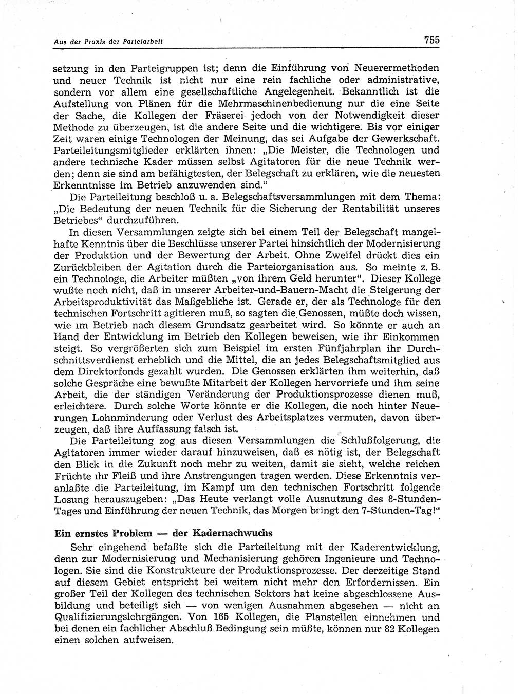 Neuer Weg (NW), Organ des Zentralkomitees (ZK) der SED (Sozialistische Einheitspartei Deutschlands) für Fragen des Parteiaufbaus und des Parteilebens, 11. Jahrgang [Deutsche Demokratische Republik (DDR)] 1956, Seite 755 (NW ZK SED DDR 1956, S. 755)