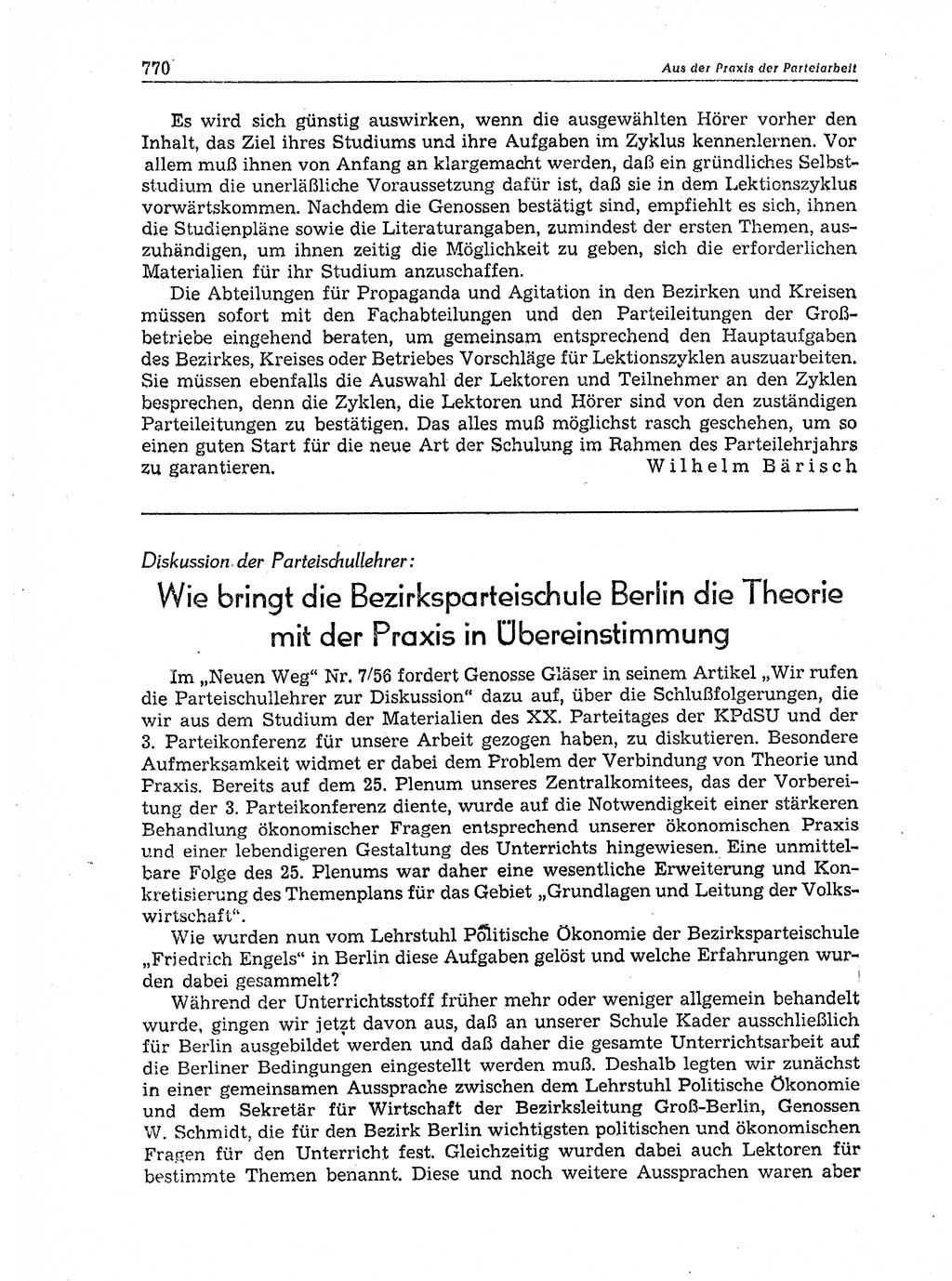 Neuer Weg (NW), Organ des Zentralkomitees (ZK) der SED (Sozialistische Einheitspartei Deutschlands) für Fragen des Parteiaufbaus und des Parteilebens, 11. Jahrgang [Deutsche Demokratische Republik (DDR)] 1956, Seite 770 (NW ZK SED DDR 1956, S. 770)