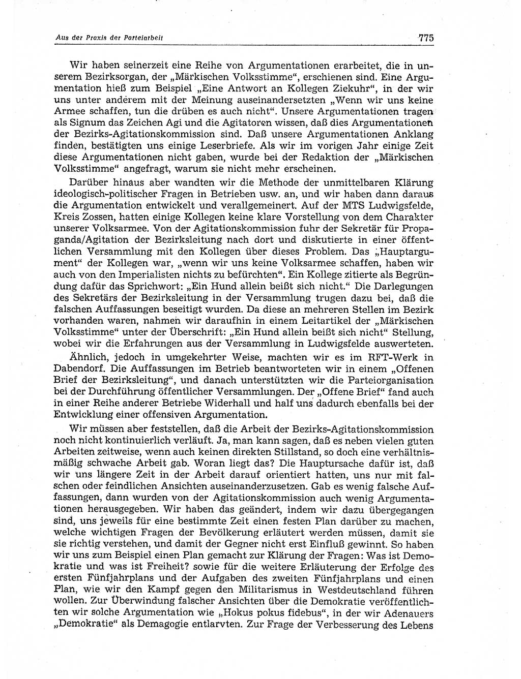 Neuer Weg (NW), Organ des Zentralkomitees (ZK) der SED (Sozialistische Einheitspartei Deutschlands) für Fragen des Parteiaufbaus und des Parteilebens, 11. Jahrgang [Deutsche Demokratische Republik (DDR)] 1956, Seite 775 (NW ZK SED DDR 1956, S. 775)