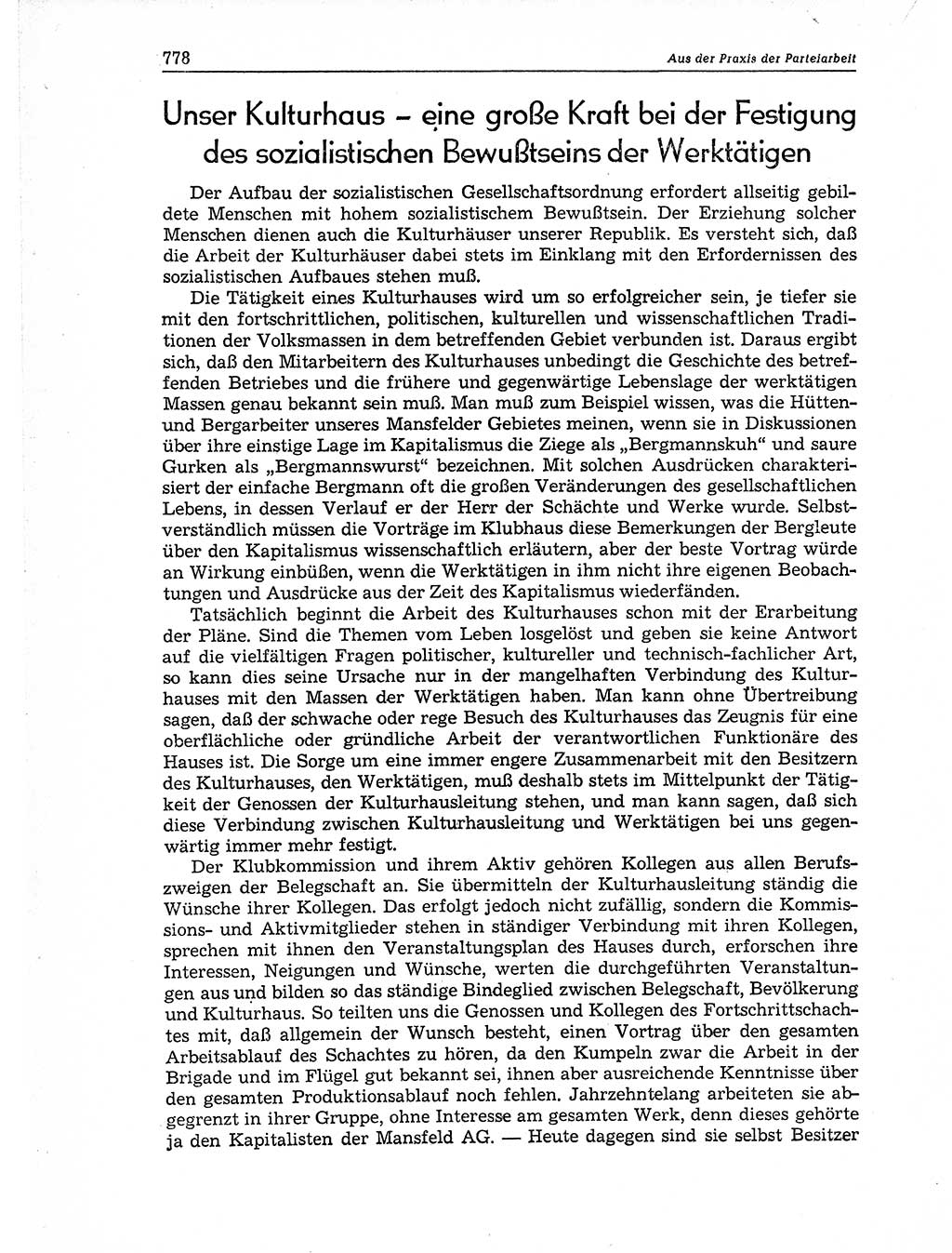 Neuer Weg (NW), Organ des Zentralkomitees (ZK) der SED (Sozialistische Einheitspartei Deutschlands) für Fragen des Parteiaufbaus und des Parteilebens, 11. Jahrgang [Deutsche Demokratische Republik (DDR)] 1956, Seite 778 (NW ZK SED DDR 1956, S. 778)